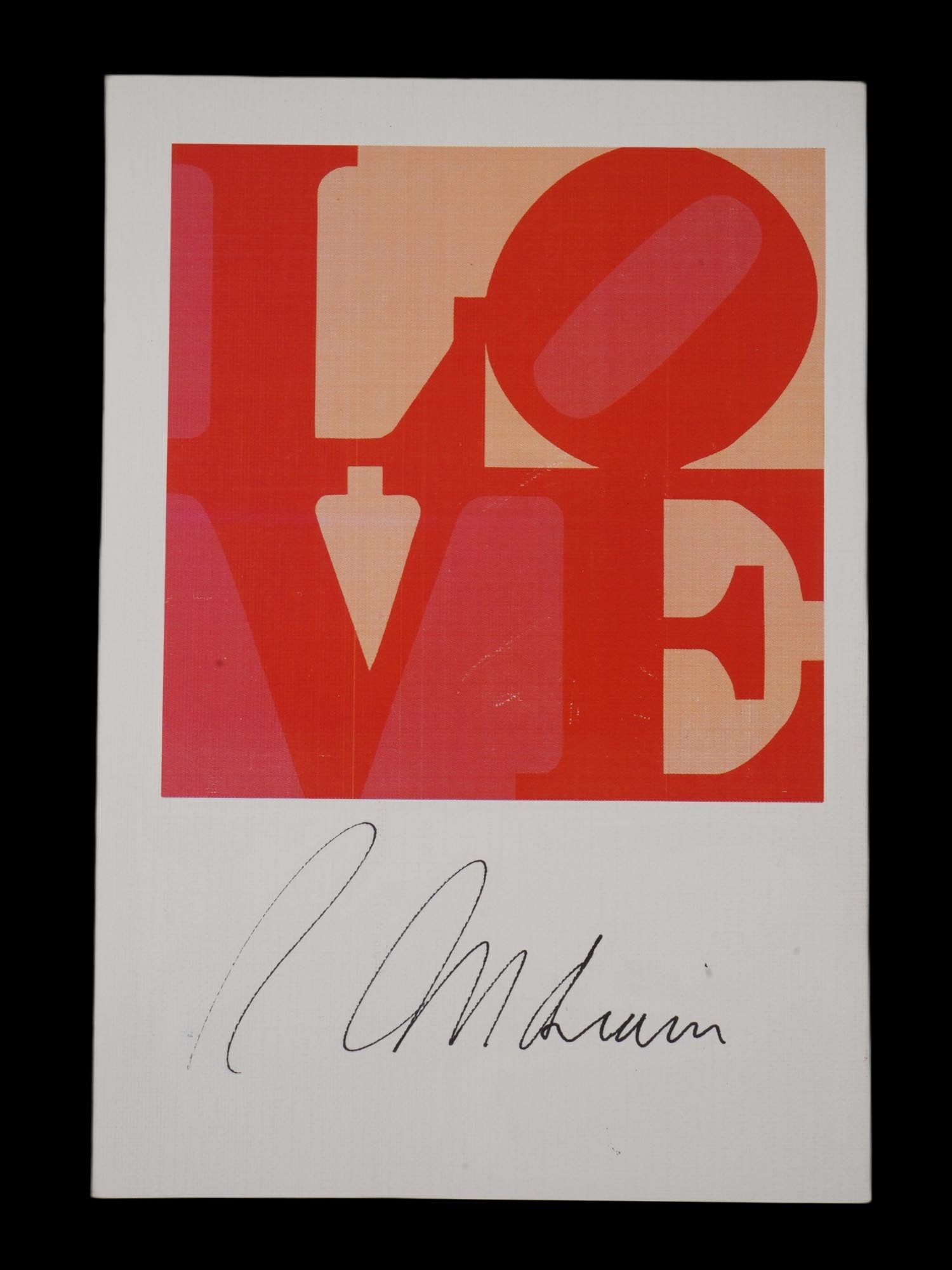 SIGNED ROBERT INDIANA VINTAGE AMERICAN LOVE POSTCARD (1 of 2)