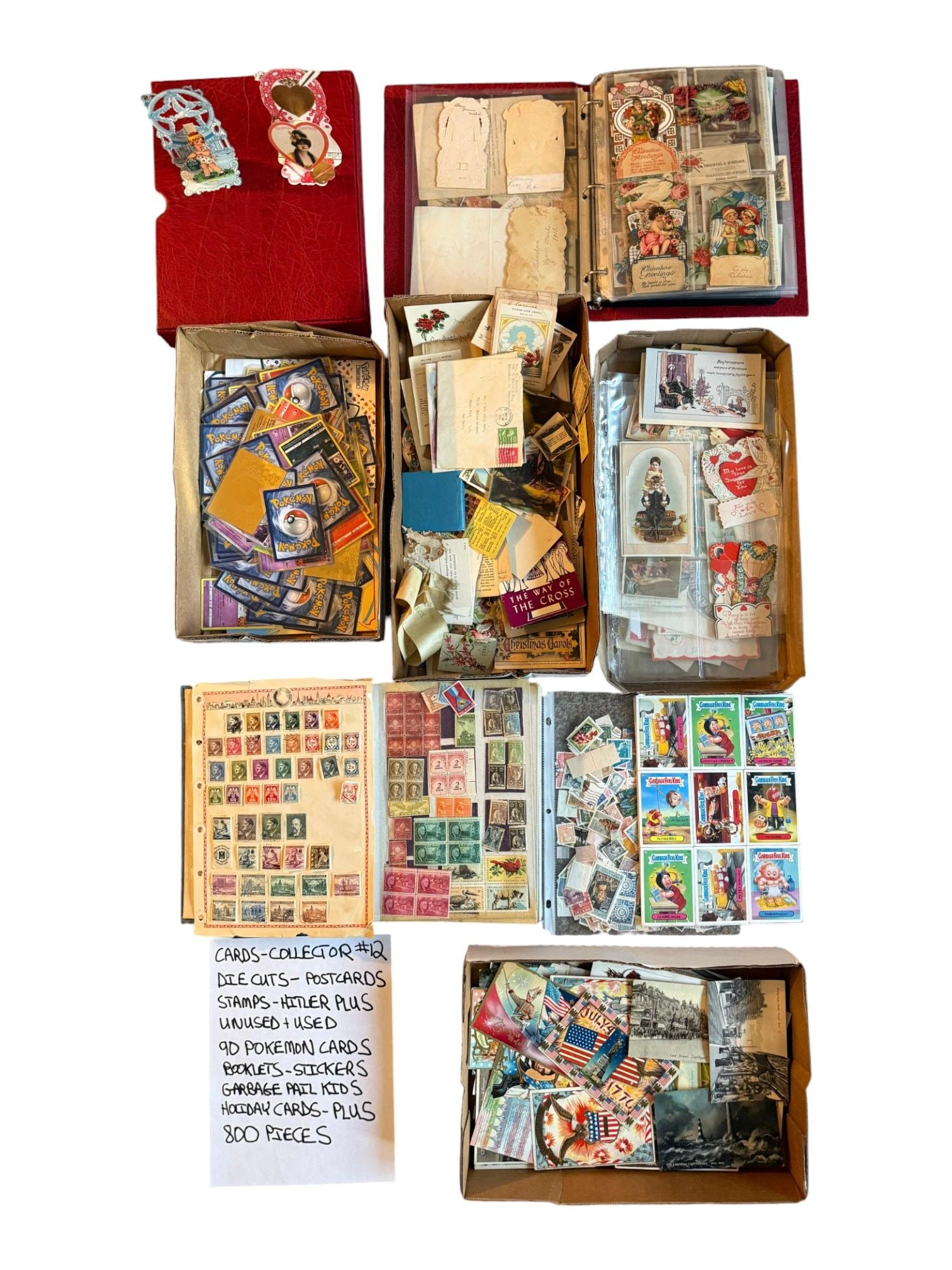 800 ANTIQUE AND VINTAGE CARDS POSTAGE STAMPS BOOKLETS (1 of 20)