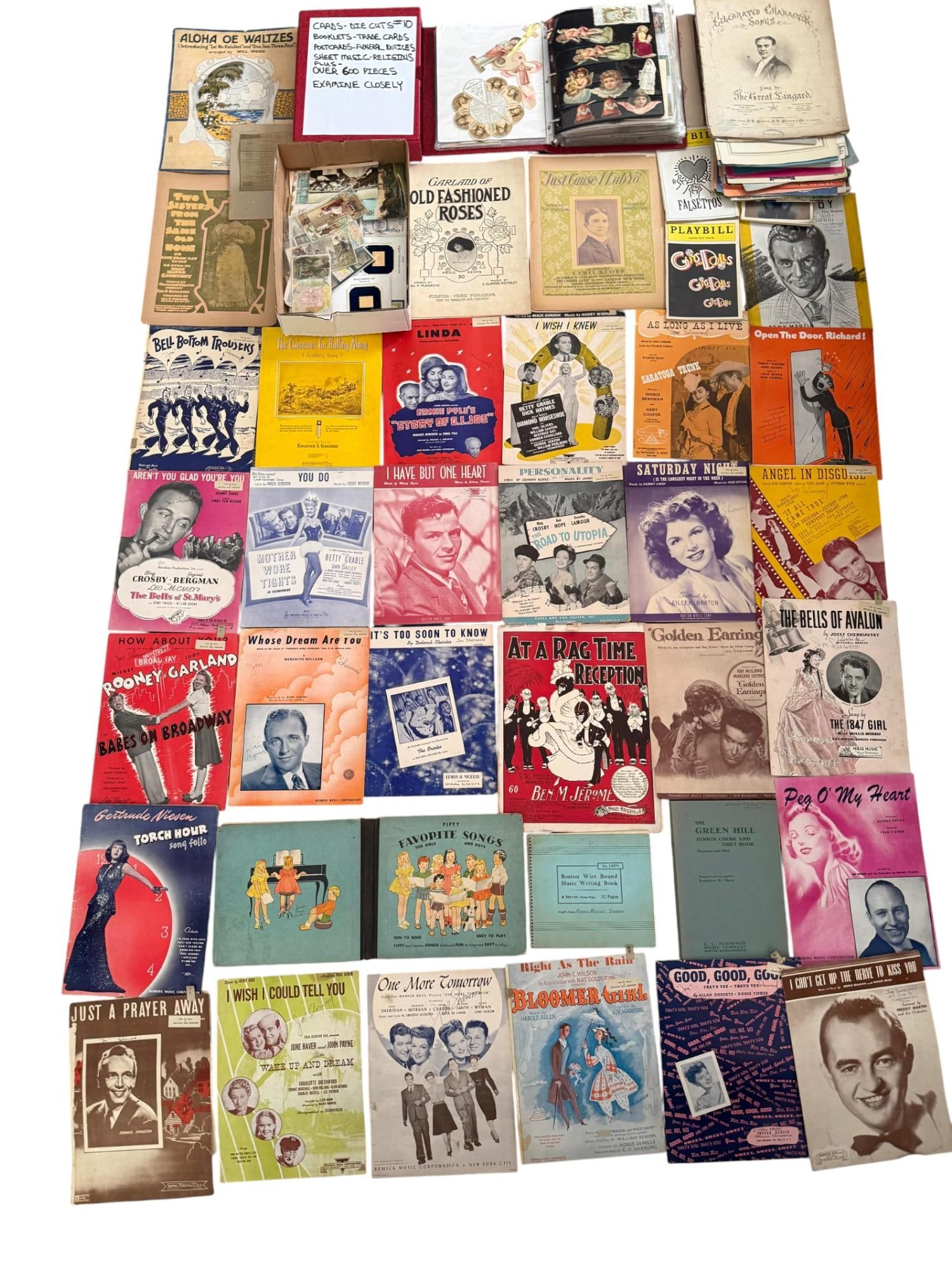 LARGE COLLECTION OF 600 BOOKLETS POSTCARDS SHEET MUSIC (1 of 20)
