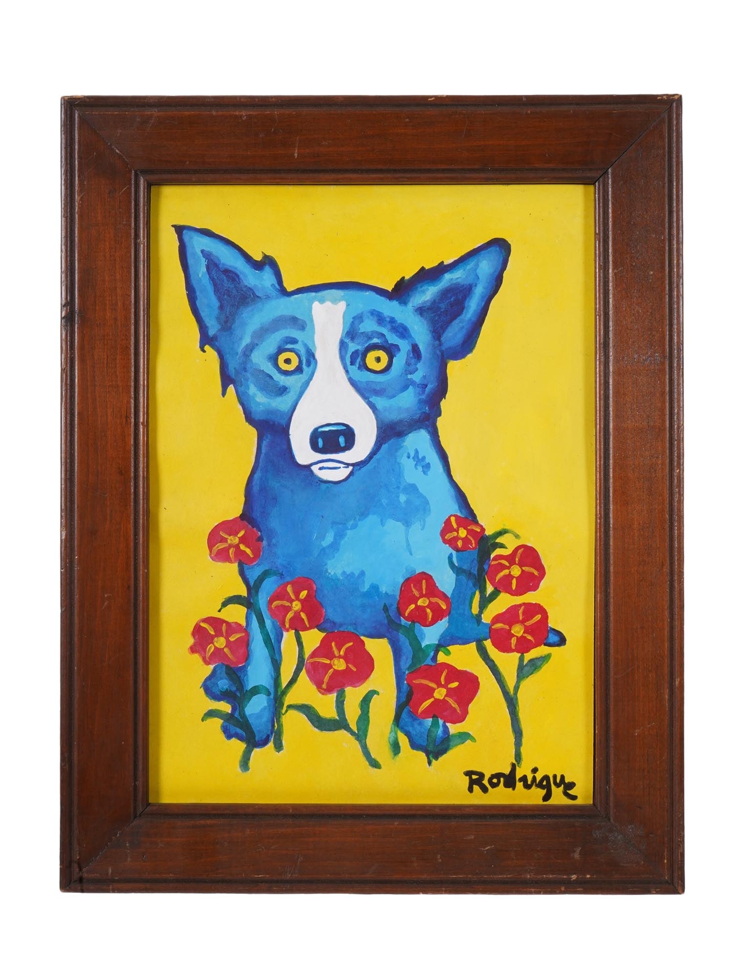 AMERICAN DOG GOUACHE PAINTING AFTER GEORGE RODRIGUE (1 of 5)
