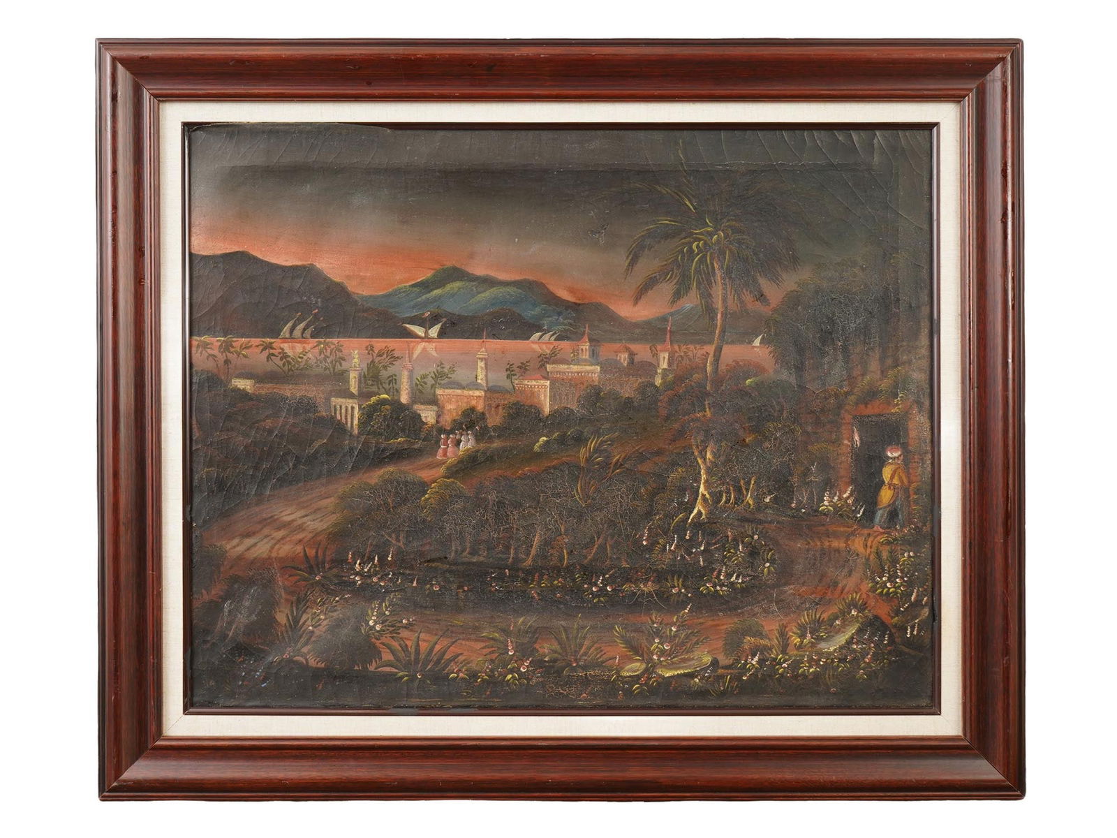 19TH CEN ORIENTALIST LANDSCAPE SCENE OIL PAINTING (1 of 6)