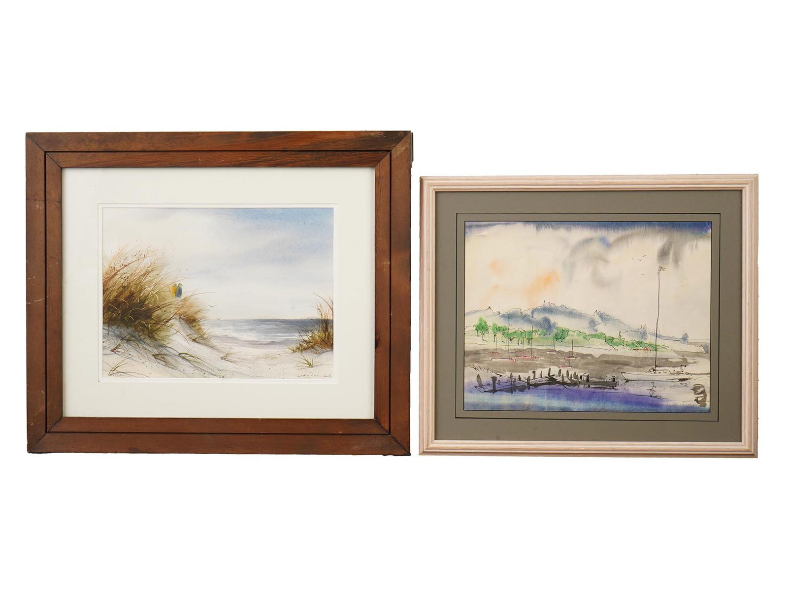 LOT OF TWO WATERCOLOR LANDSCAPE PAINTINGS (1 of 6)