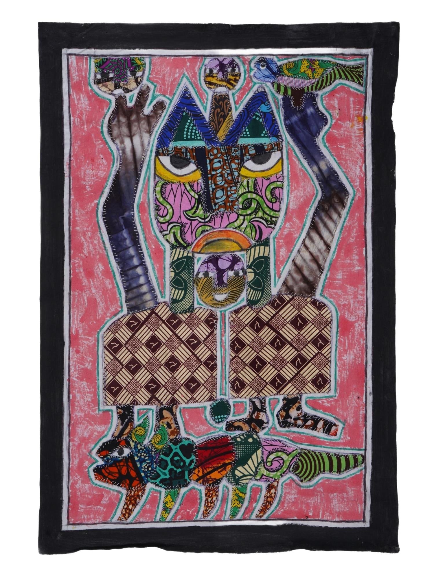 KAYODE BURAIMOH NIGERIAN STITCH FABRIC ARTWORK ANGEL (1 of 4)