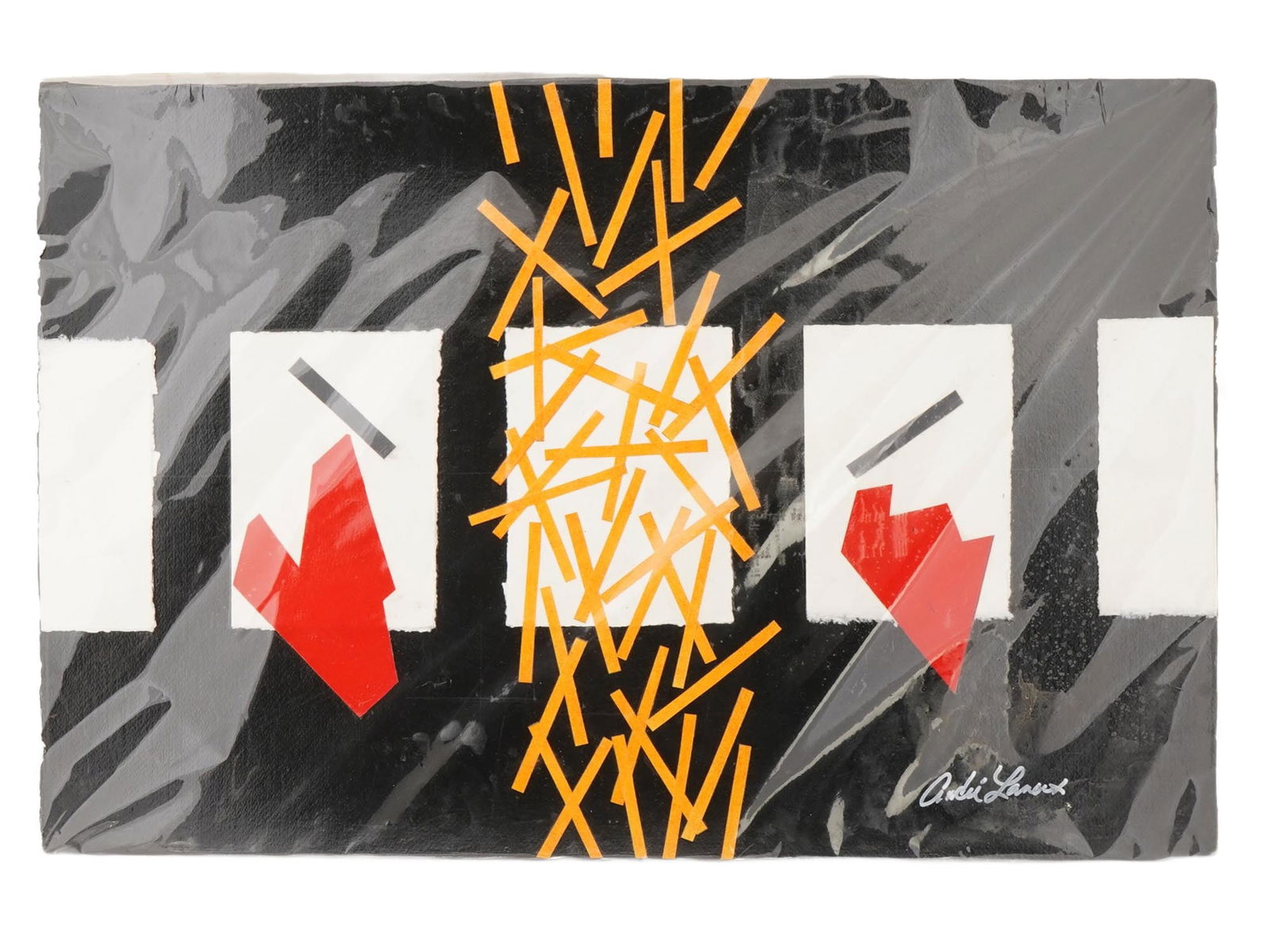 ABSTRACT COLLAGE SIGNED ANDI LANBEX - 2