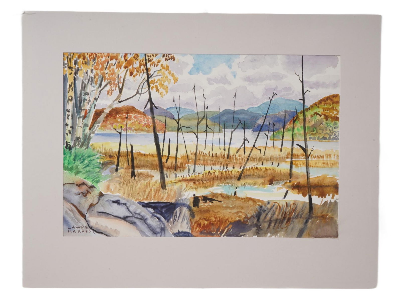 LANDSCAPE WATERCOLOR PAINTING SIGNED LAWREN HARRIS (1 of 5)