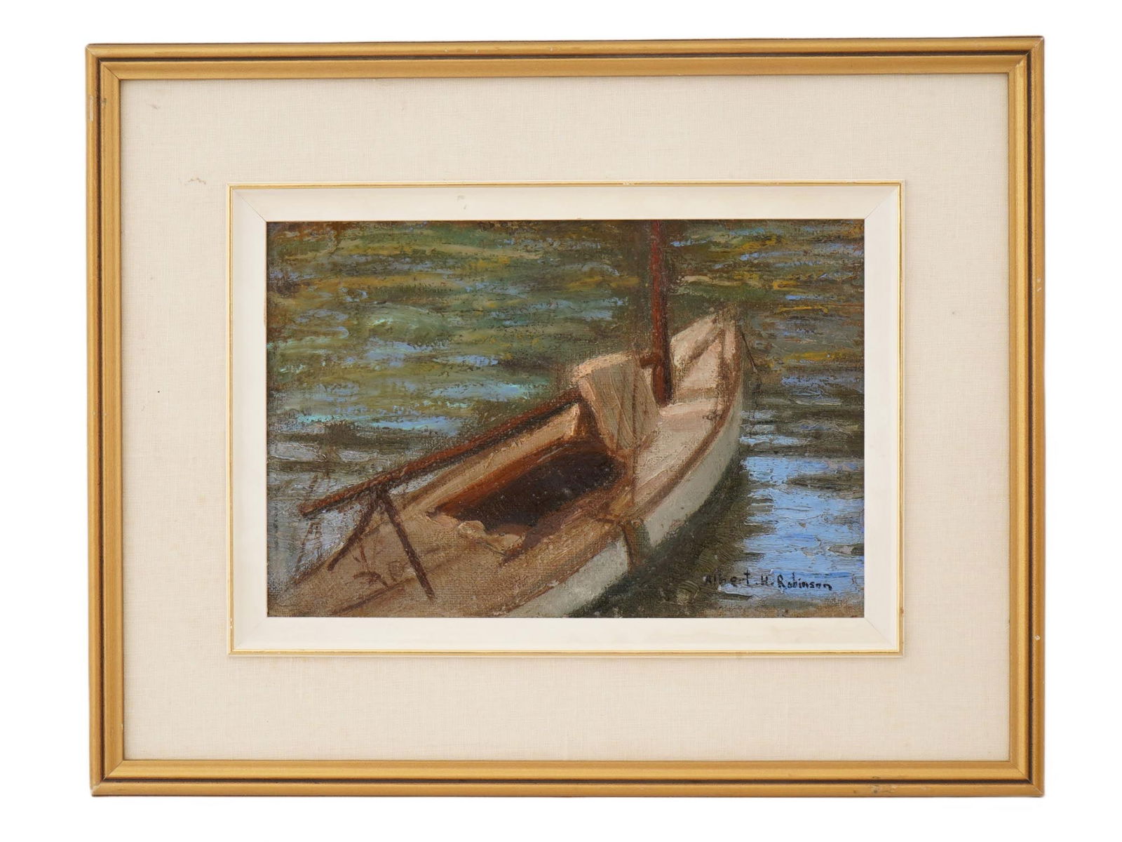 ALBERT HENRY ROBINSON CANADIAN PAINTING BOAT ON WATER (1 of 7)