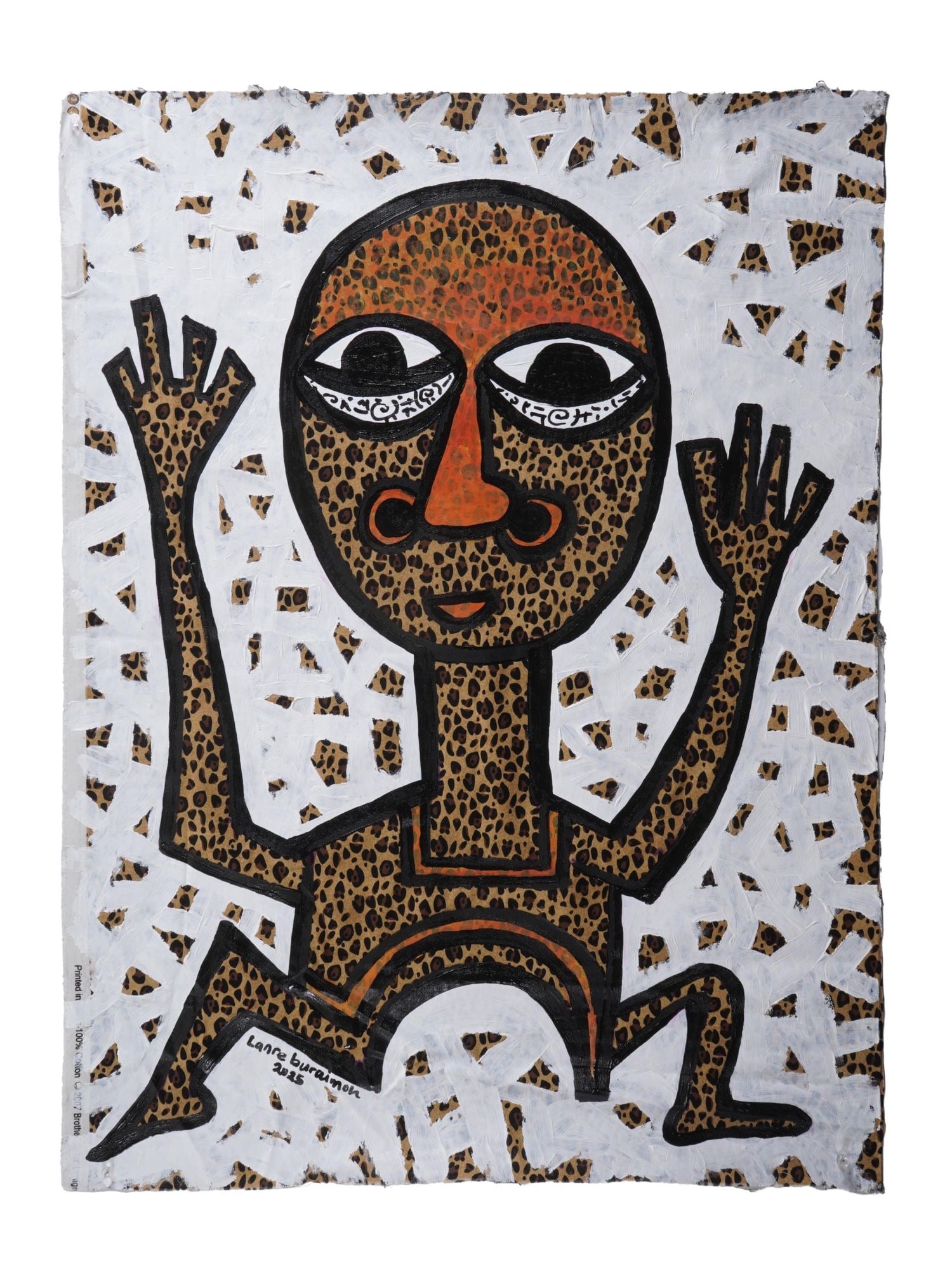 LANRE BURAIMOH NIGERIAN PAINTING ON FABRIC W COA (1 of 5)
