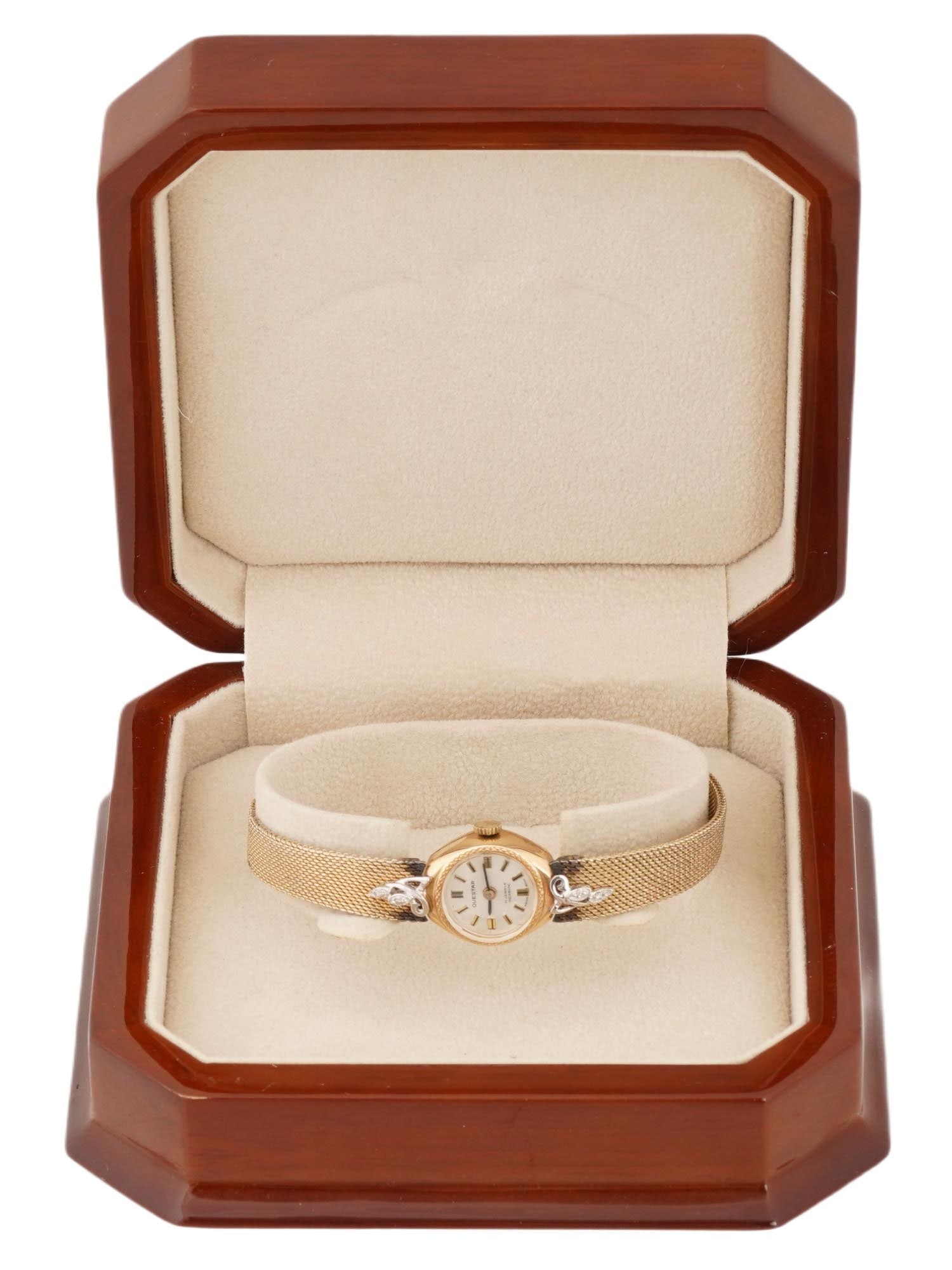 VINTAGE QUESTAR 14K GOLD AND 10K GF WRISTWATCH W BOX (1 of 12)