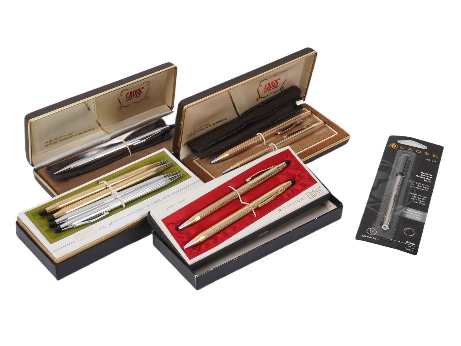 COLLECTION OF AMERICAN CROSS GOLD FILLED PENS IOB (1 of 3)