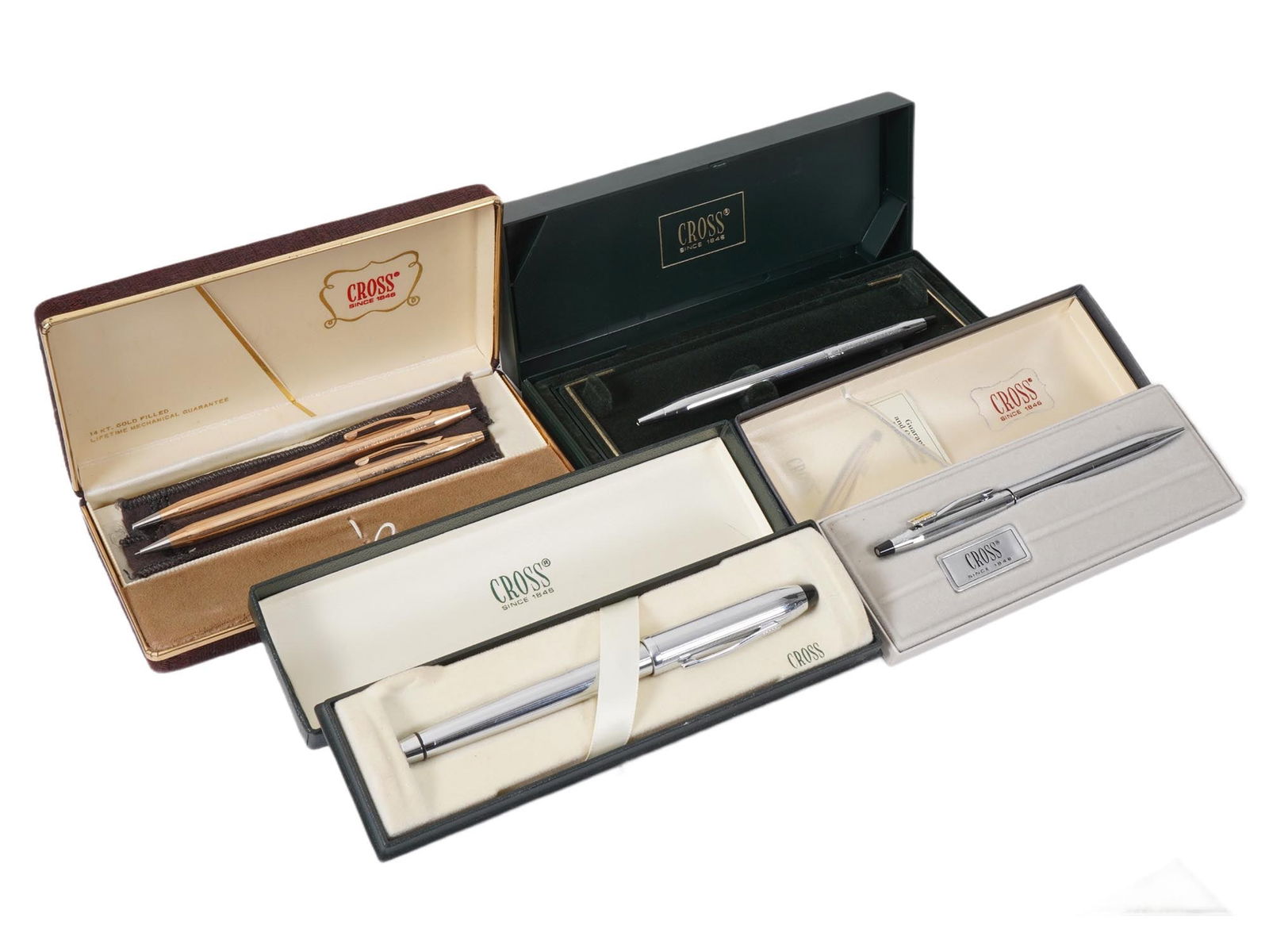VINTAGE AMERICAN CROSS BALLPOINT PENS AND PENCIL IOB (1 of 3)