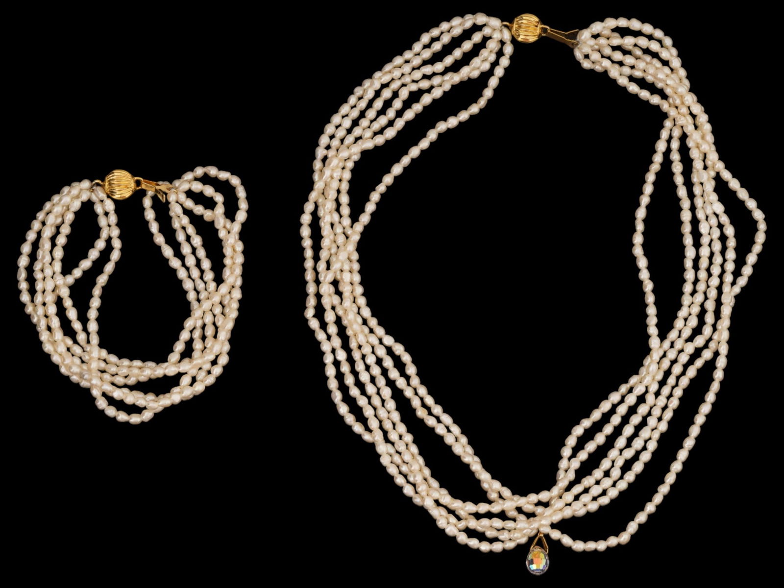 RIVER PEARLS BEADED DESIGN NECKLACE AND BRACELET SET (1 of 7)