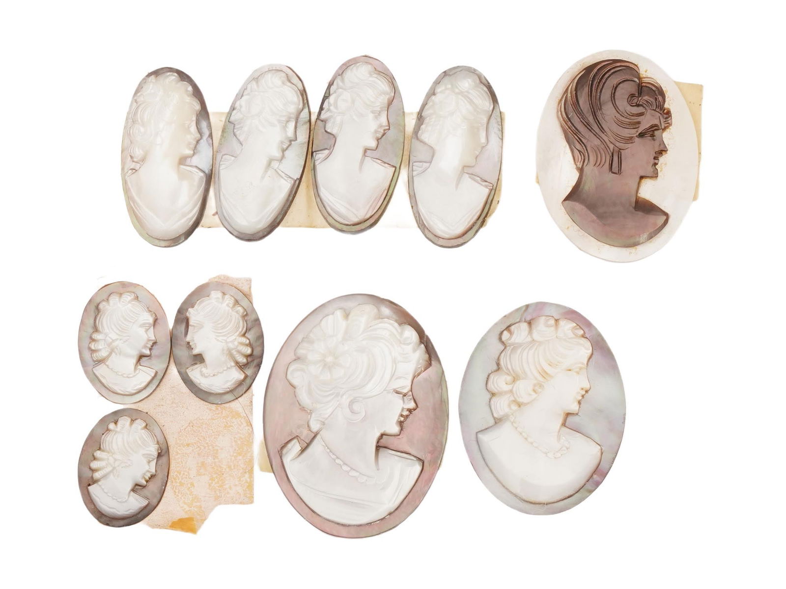 COLLECTION OF ANTIQUE HAND CARVED SHELL CAMEOS (1 of 5)