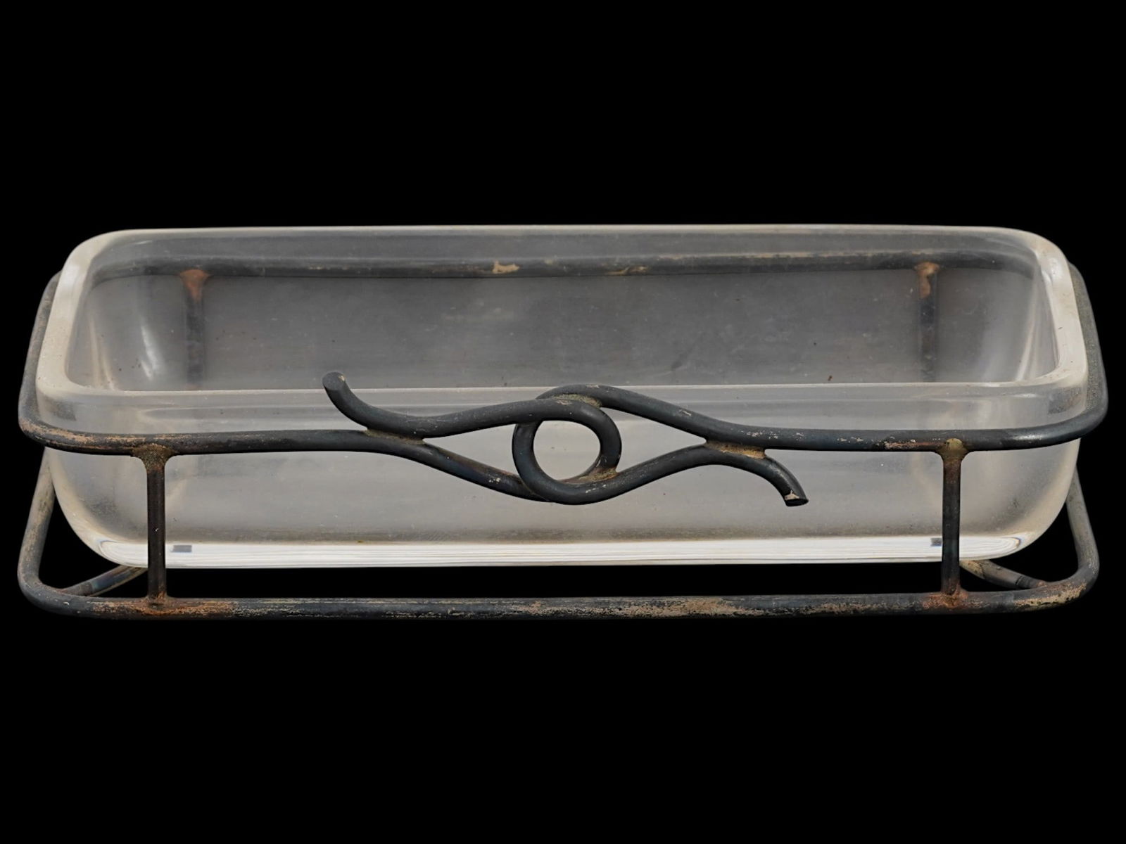 VINTAGE GLASS BOWL WITH A SILVER FRAME (1 of 5)