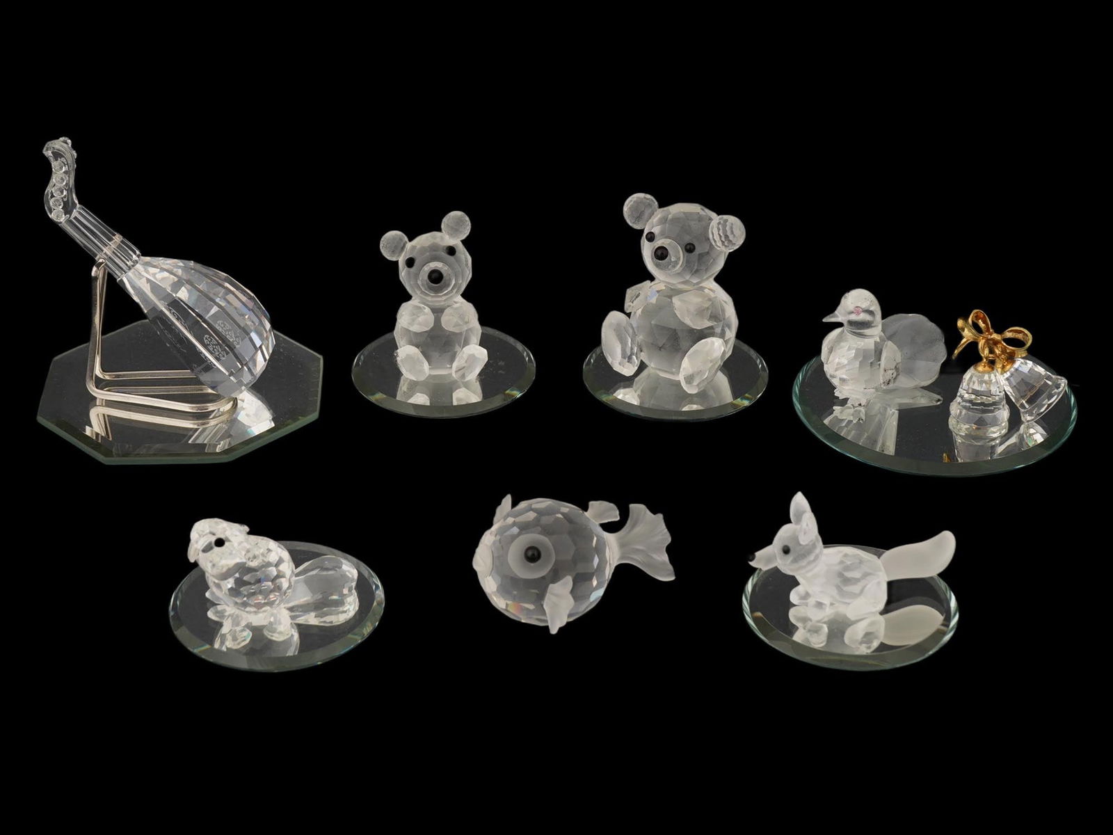 GROUP OF 7 SWAROVSKI FACETED CRYSTAL FIGURINES (1 of 15)