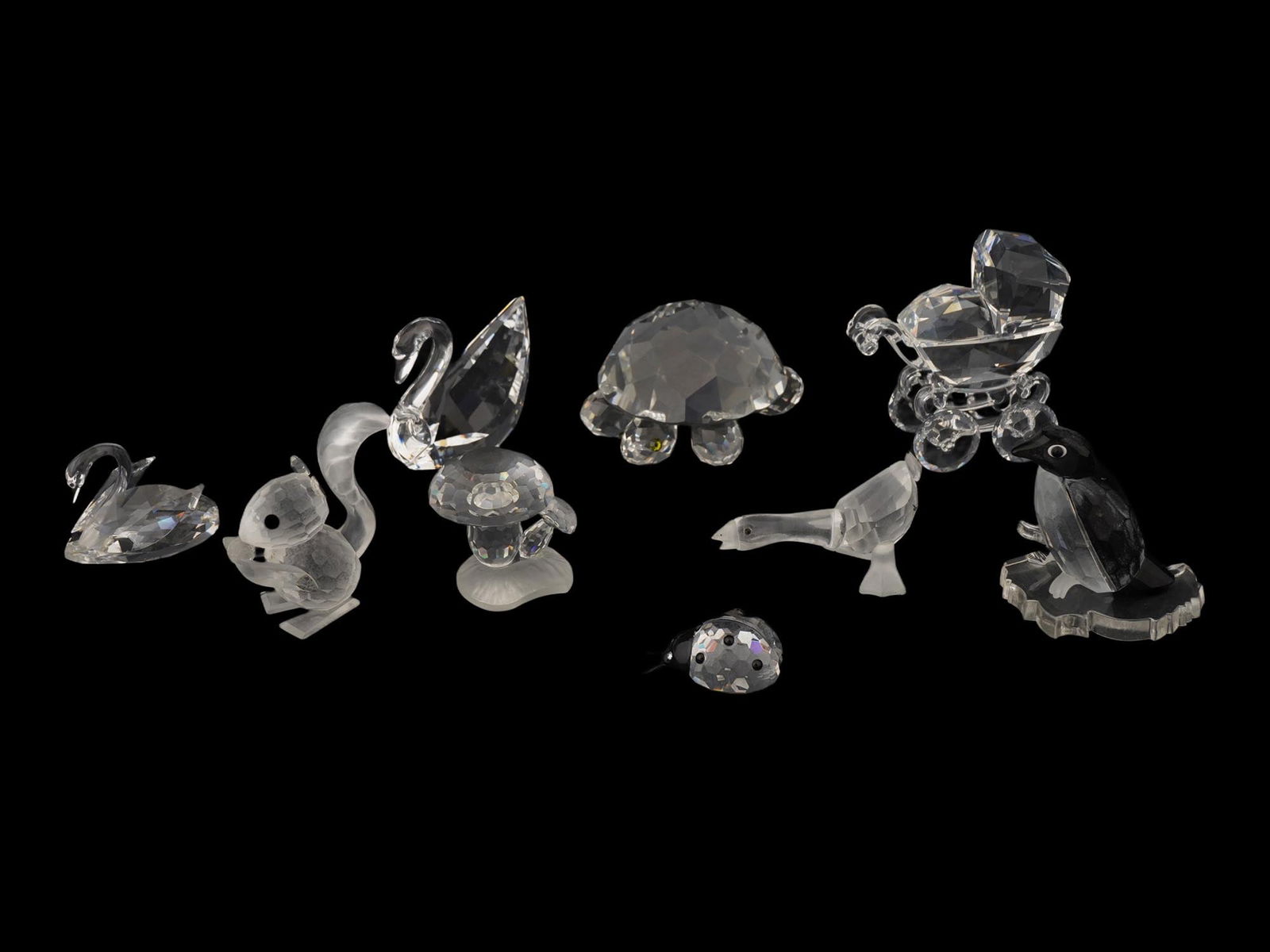 GROUP OF 9 SWAROVSKI FACETED CRYSTAL FIGURINES (1 of 16)