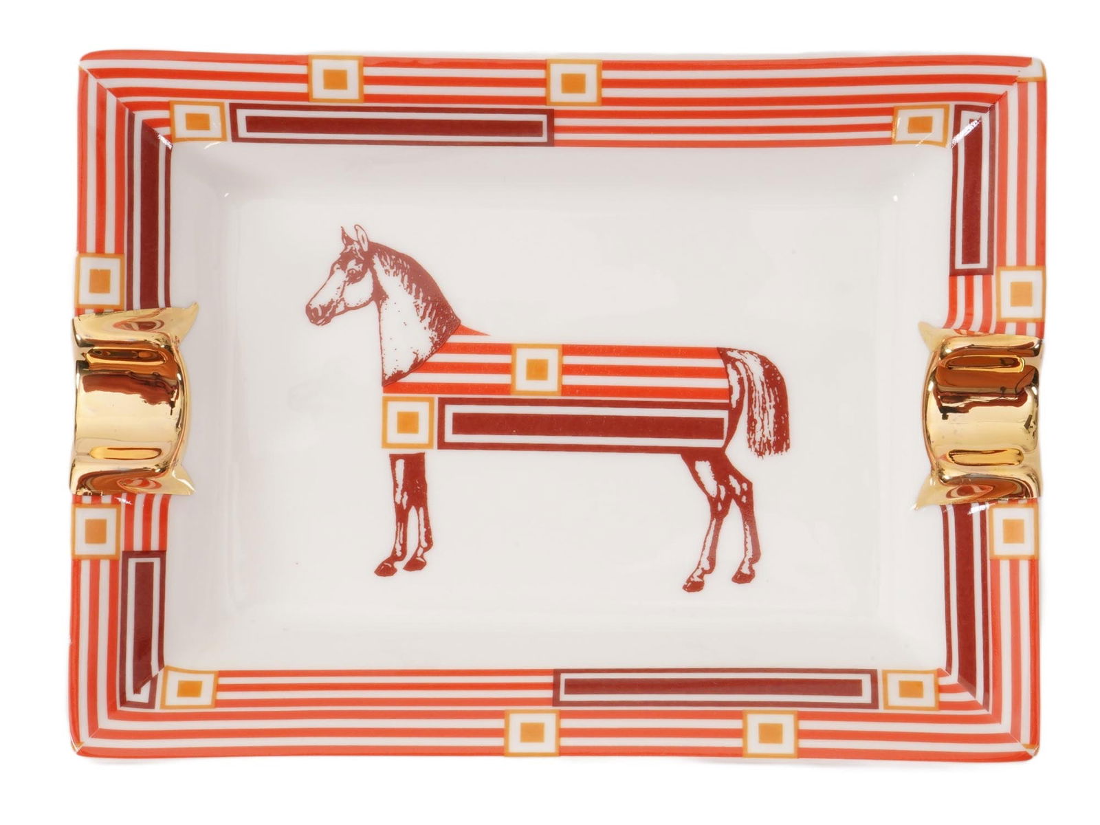 HERMES PARIS CHEVAL D ORIENT PORCELAIN ASHTRAY (1 of 3)