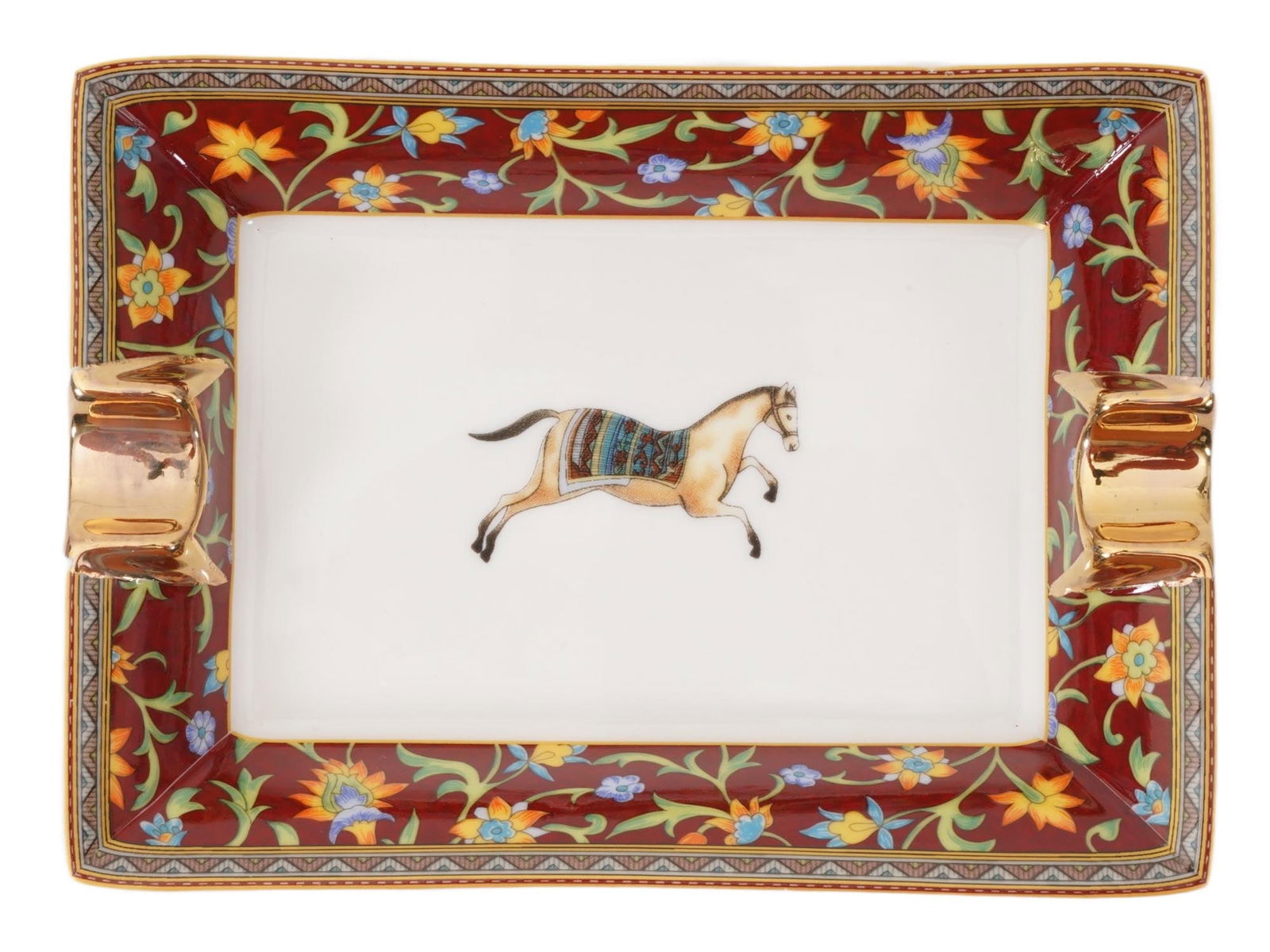 FRENCH HERMES CHEVAL D ORIENT PORCELAIN ASHTRAY (1 of 3)