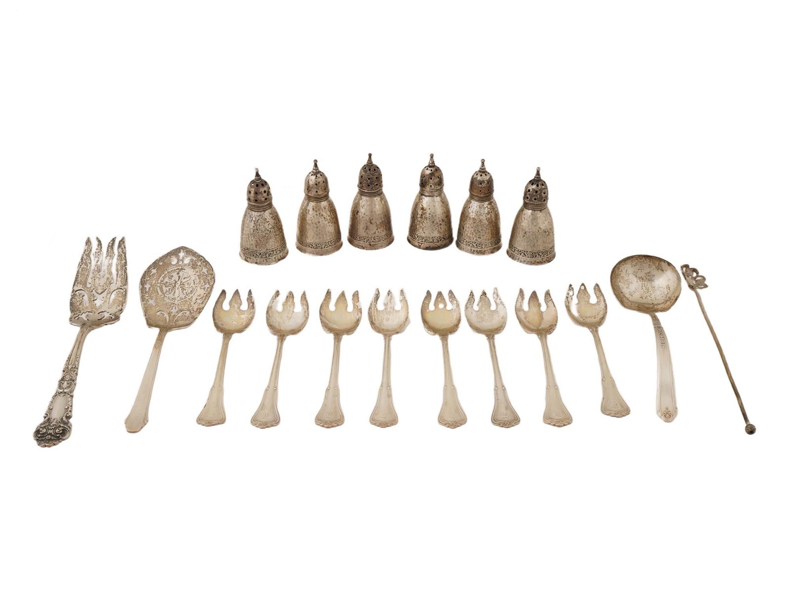 18 ASSORTED STERLING SILVER SERVING CUTLERY ITEMS (1 of 11)