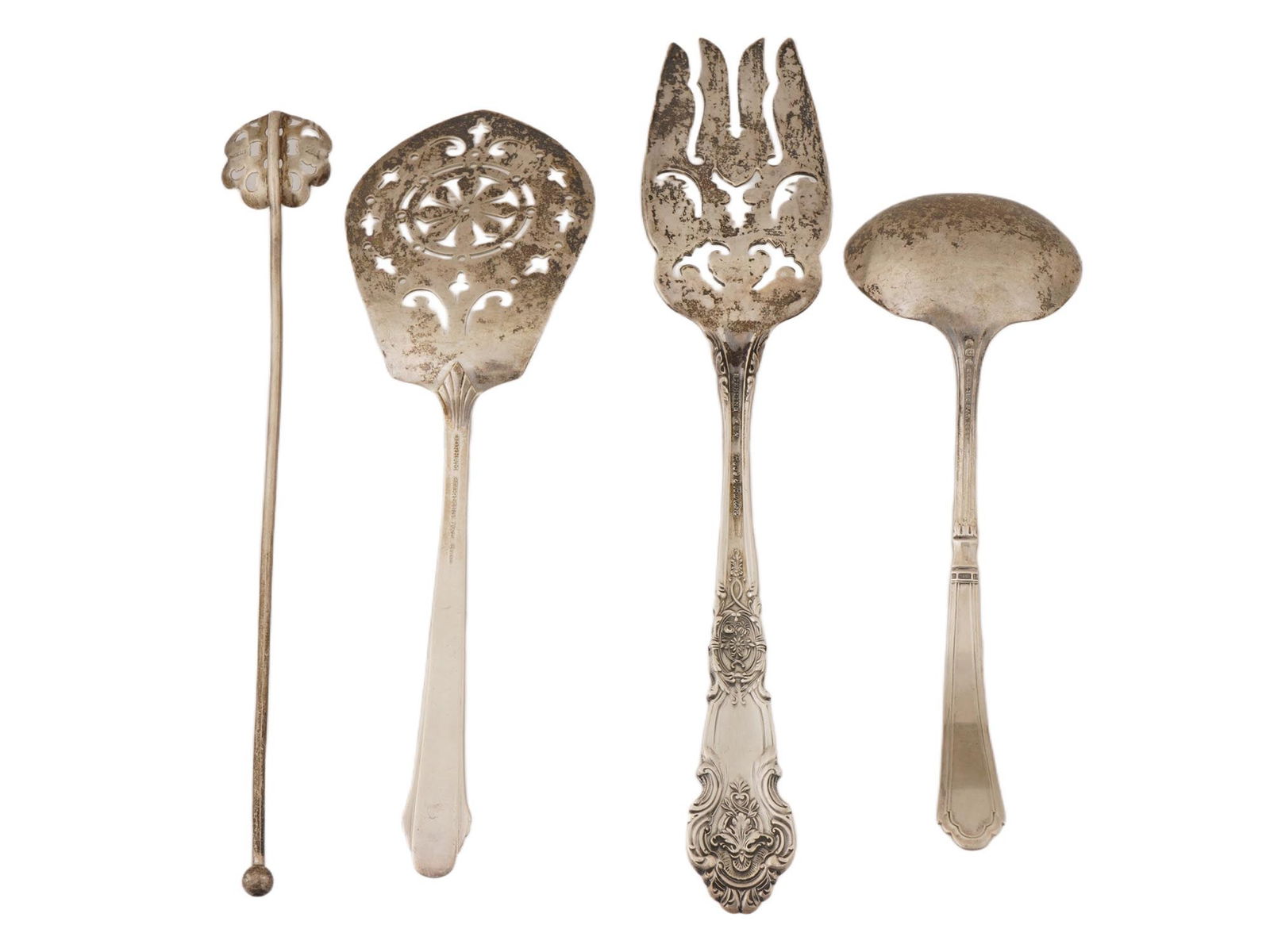 18 ASSORTED STERLING SILVER SERVING CUTLERY ITEMS - 8