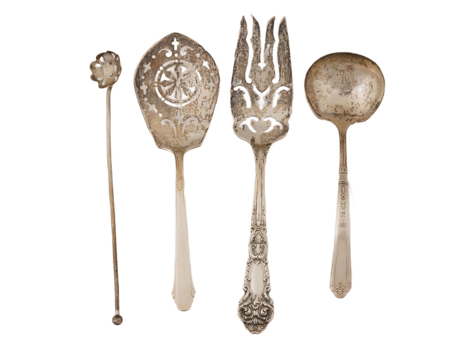 18 ASSORTED STERLING SILVER SERVING CUTLERY ITEMS - 9