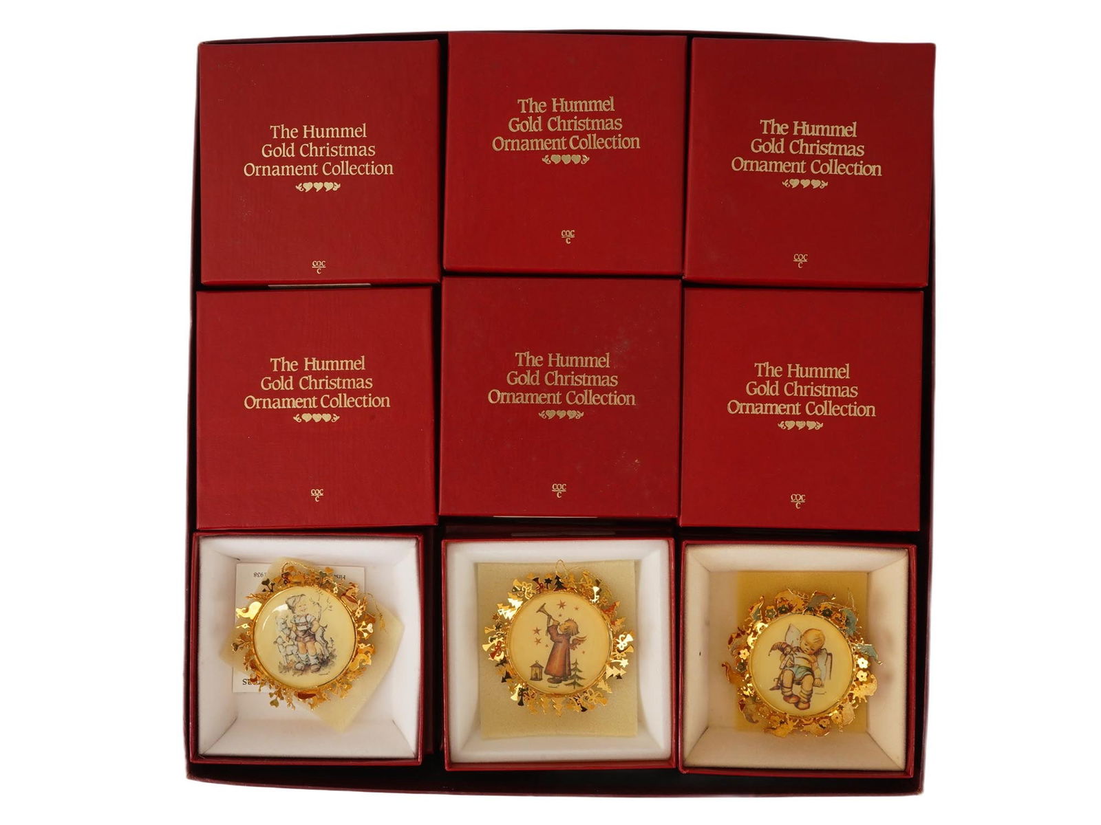 NINE VINTAGE HUMMEL GOLD CHRISTMAS ORNAMENTS (1 of 6)