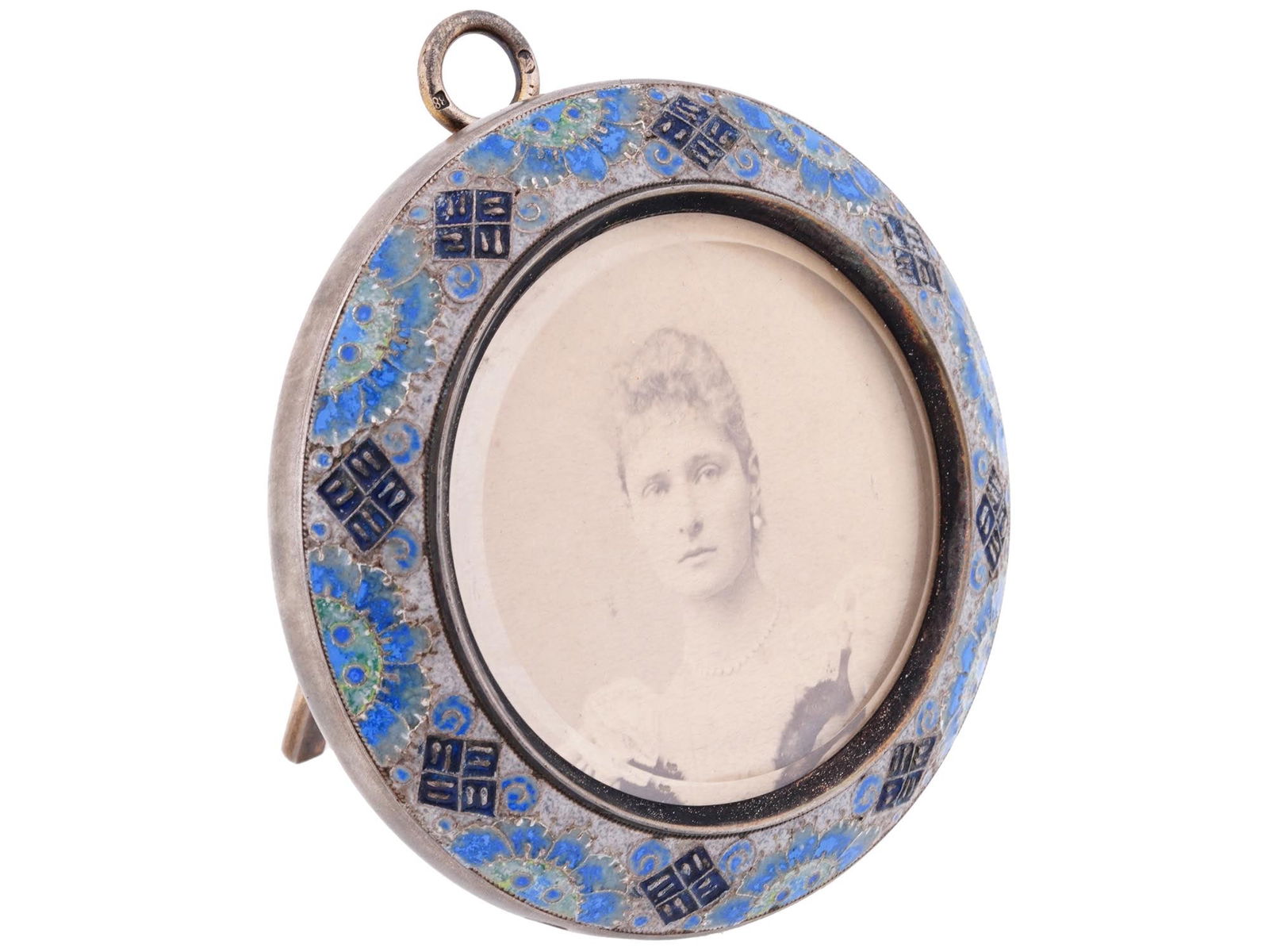 RUSSIAN IMPERIAL SILVER ENAMEL TABLE PICTURE FRAME (1 of 7)