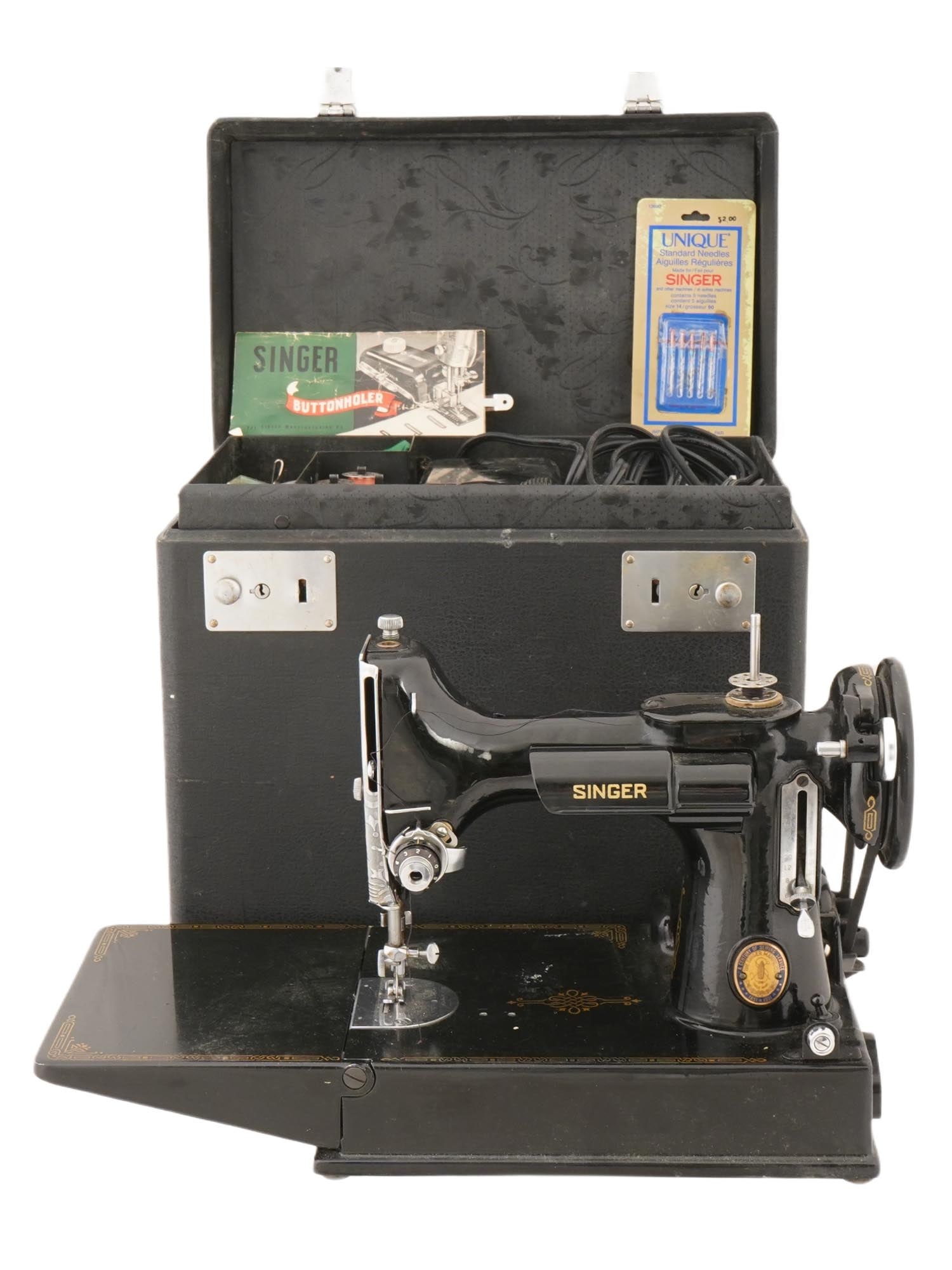 VINTAGE SINGER FULL SET ELECTRIC SEWING MACHINE IOB (1 of 14)