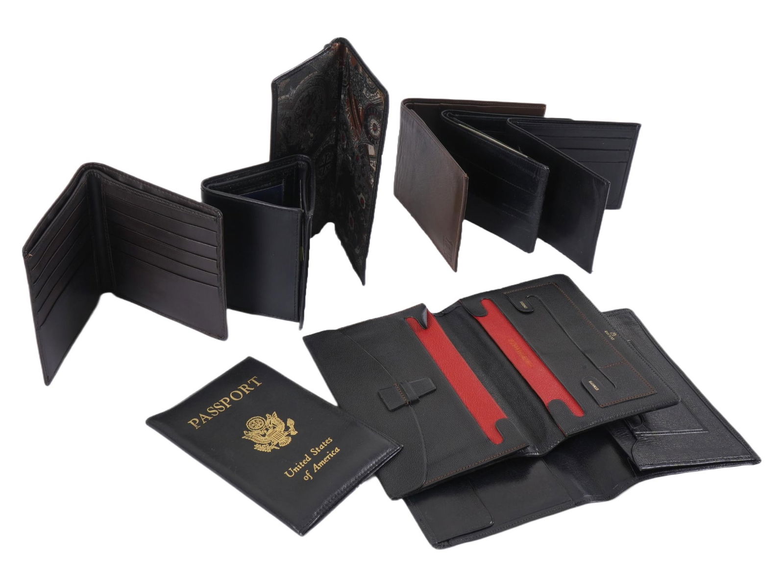 LOT OF VARIOUS LEATHER WALLETS AND PASSPORT HOLDERS (1 of 4)