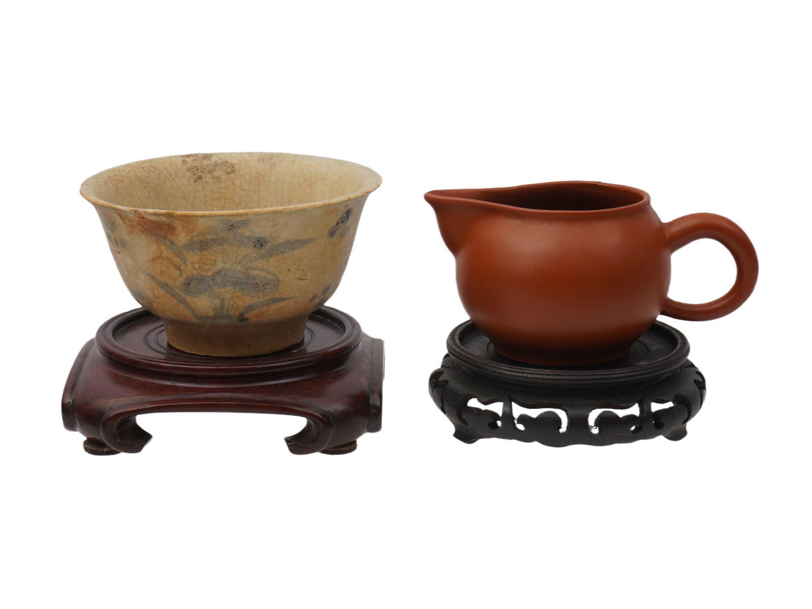 ANTIQUE CHINESE TEA CULTURE OBJECTS BOWL PITCHER STANDS (1 of 4)
