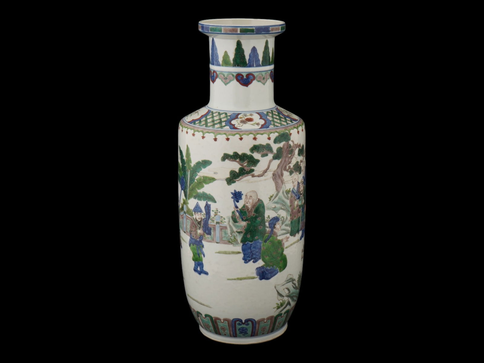 ANTIQUE CHINESE FAMILLE VERTE WUCAI PORCELAIN VASE (1 of 7)
