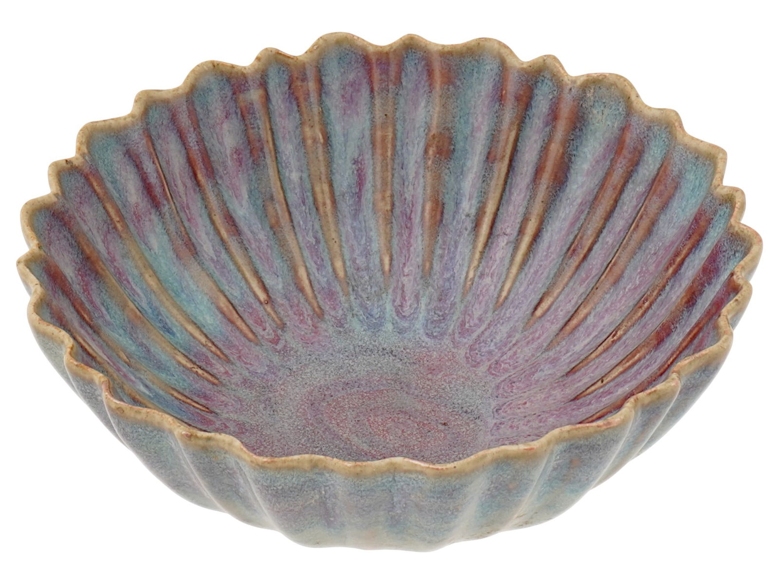 CHINESE JUNYAO FLORAL RIMMED PORCELAIN BOWL (1 of 6)