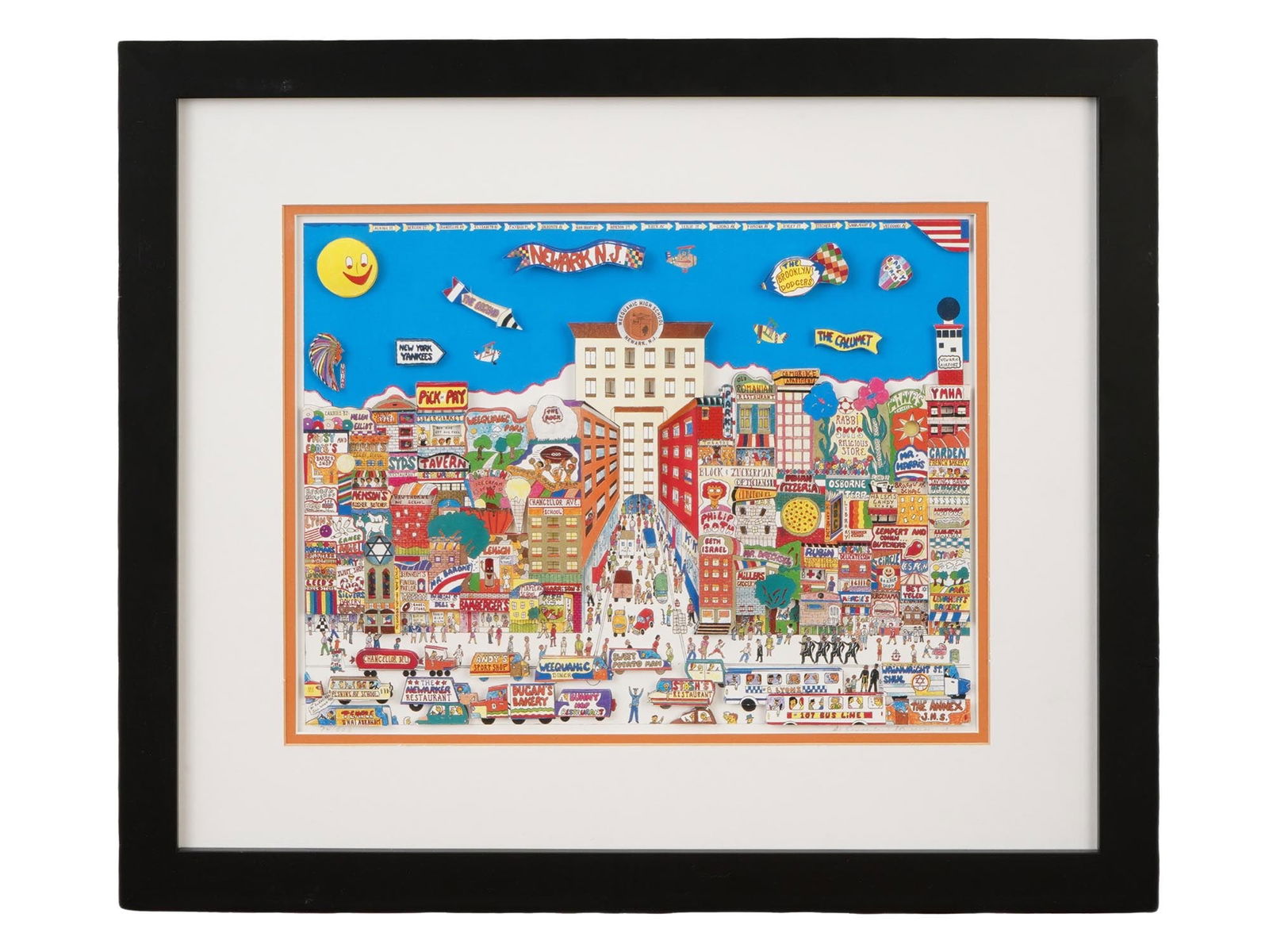 AMERICAN 3D HAND ASSEMBLED LAYERED PRINT BY AL SCHREIBER: Al Schreiber, American, born 1929, a limited edition three dimensional hand assembled layered lithograph on paper, Newark New Jersey. Signed ion pencil, lower right. Numbered in pencil, lower left. Fr