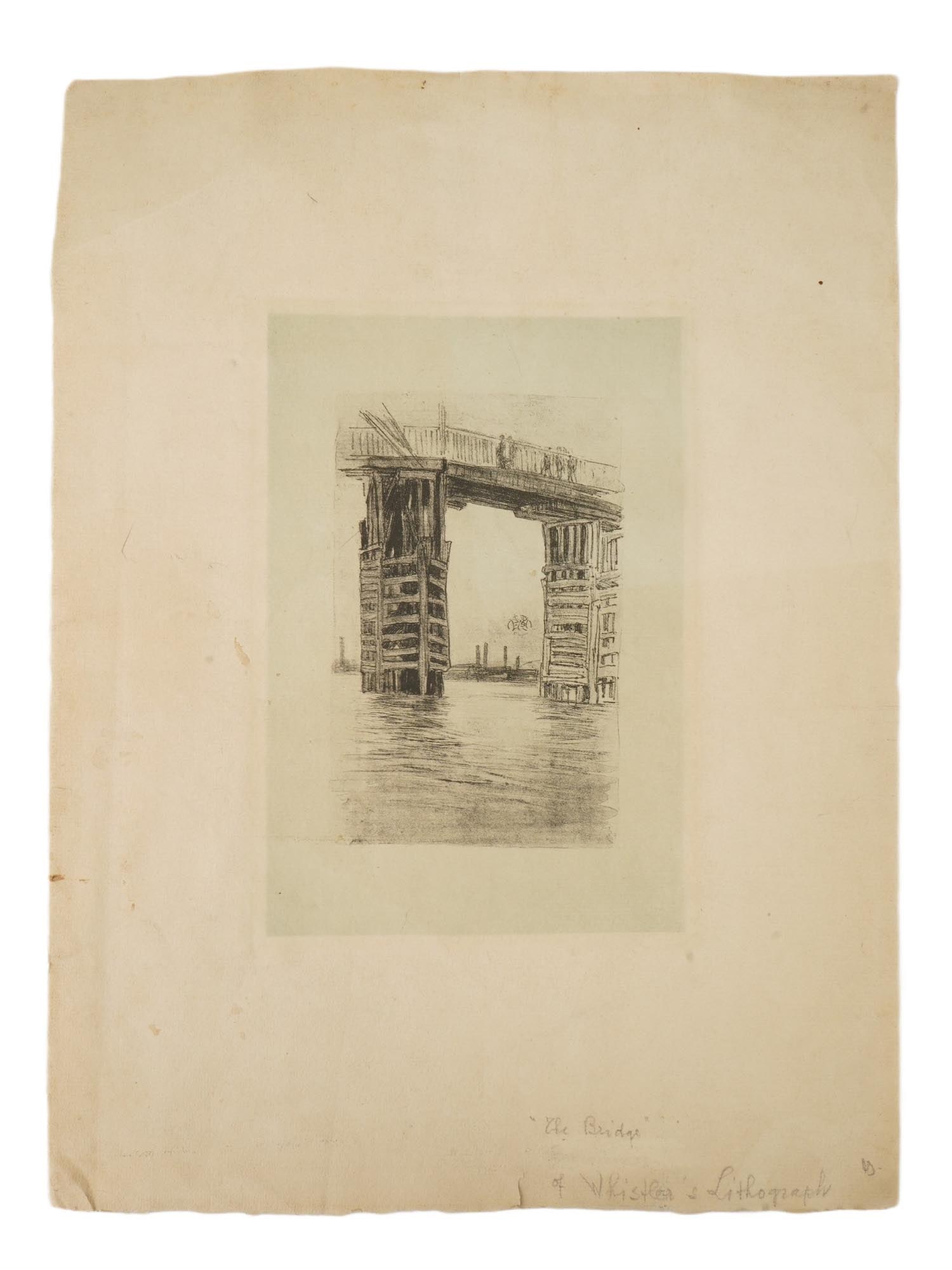 TALL BRIDGE ETCHING AFTER JAMES MCNEILL WHISTLER (1 of 5)