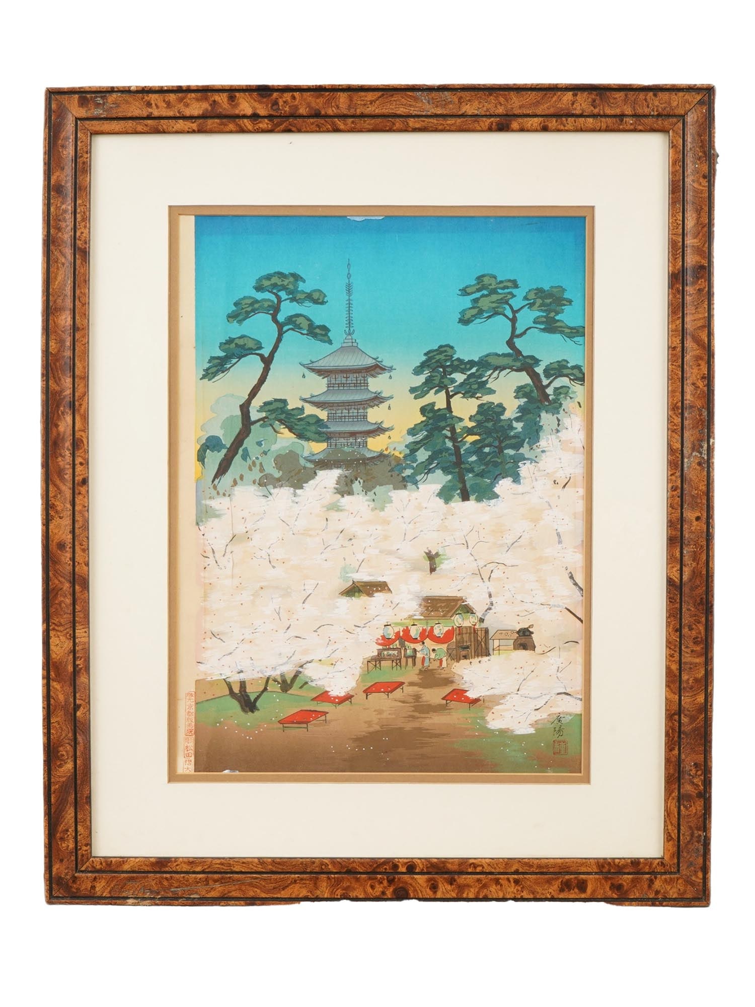 VINTAGE JAPANESE WOODBLOCK OMURA KOYO KYOTO IN SPRING (1 of 4)