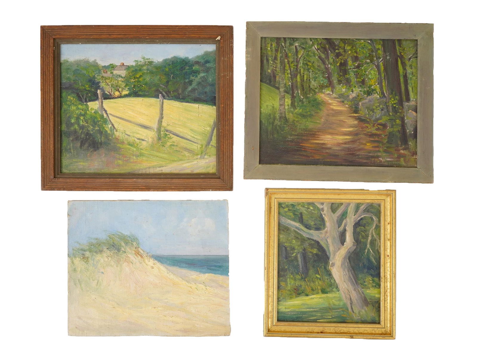 COLLECTION OF FOUR LANDSCAPE OIL PAINTINGS FRAMED (1 of 6)