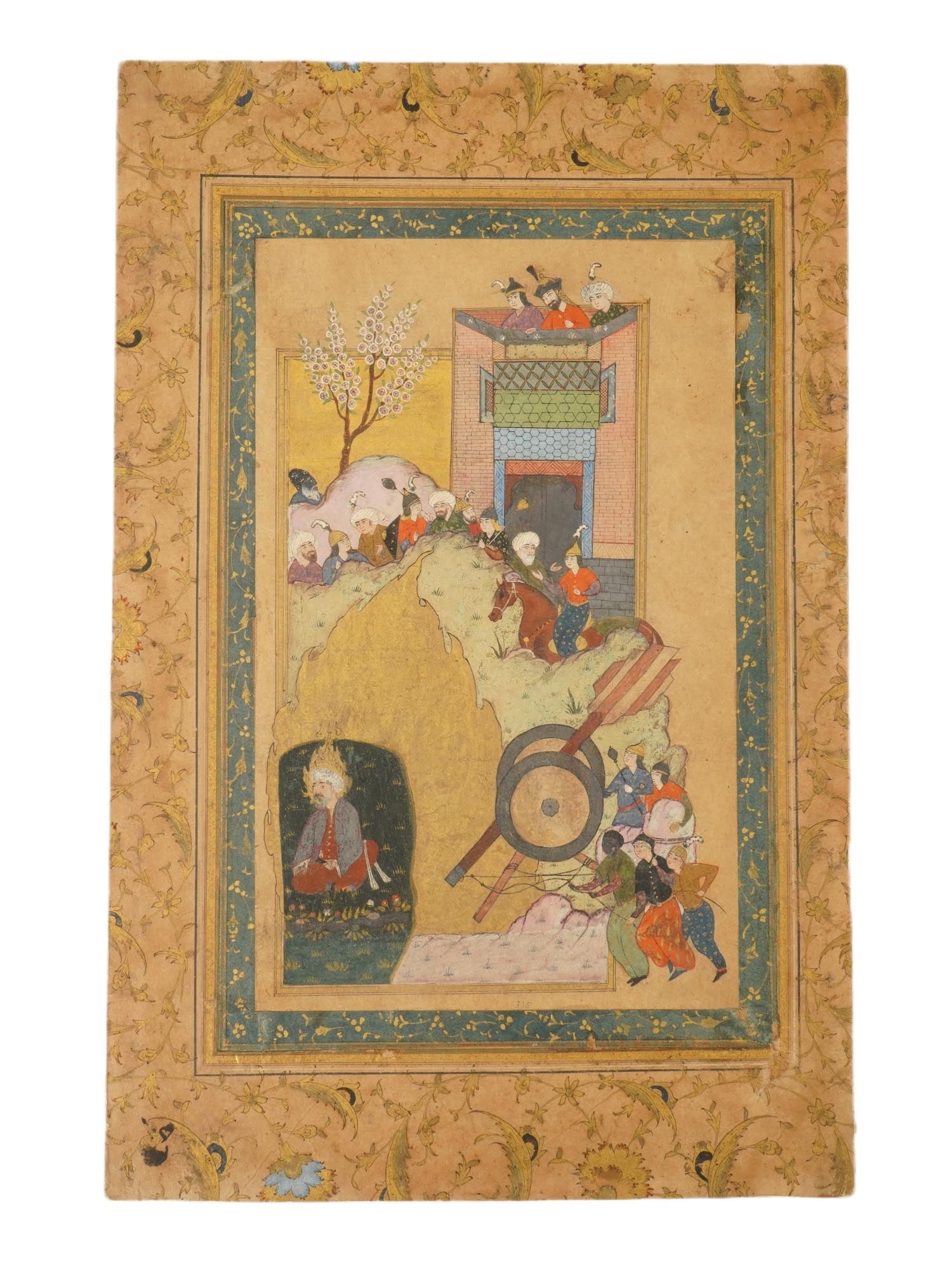 INDO PERSIAN SCENE MIXED MEDIA MINIATURE PAINTING (1 of 3)