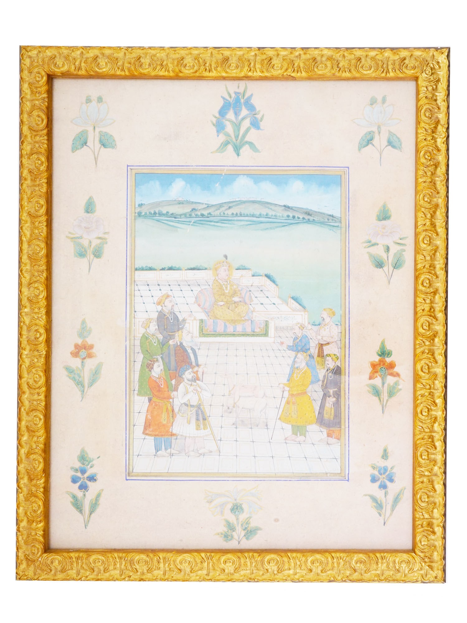 ANTIQUE INDIAN MUGHAL EMPIRE MINIATURE PAINTING (1 of 9)