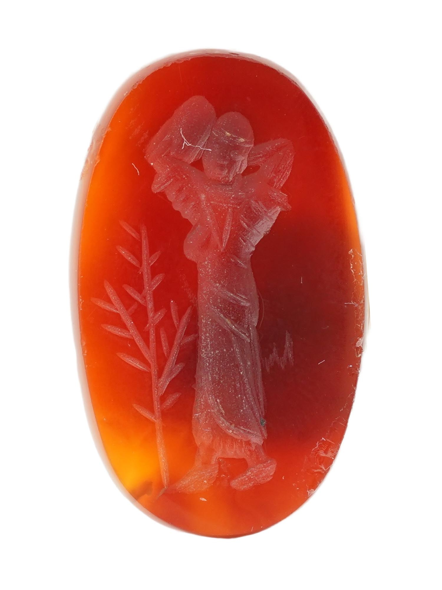 ROMAN MANNER HAND CARVED CARNELIAN STONE INTAGLIO SEAL (1 of 3)