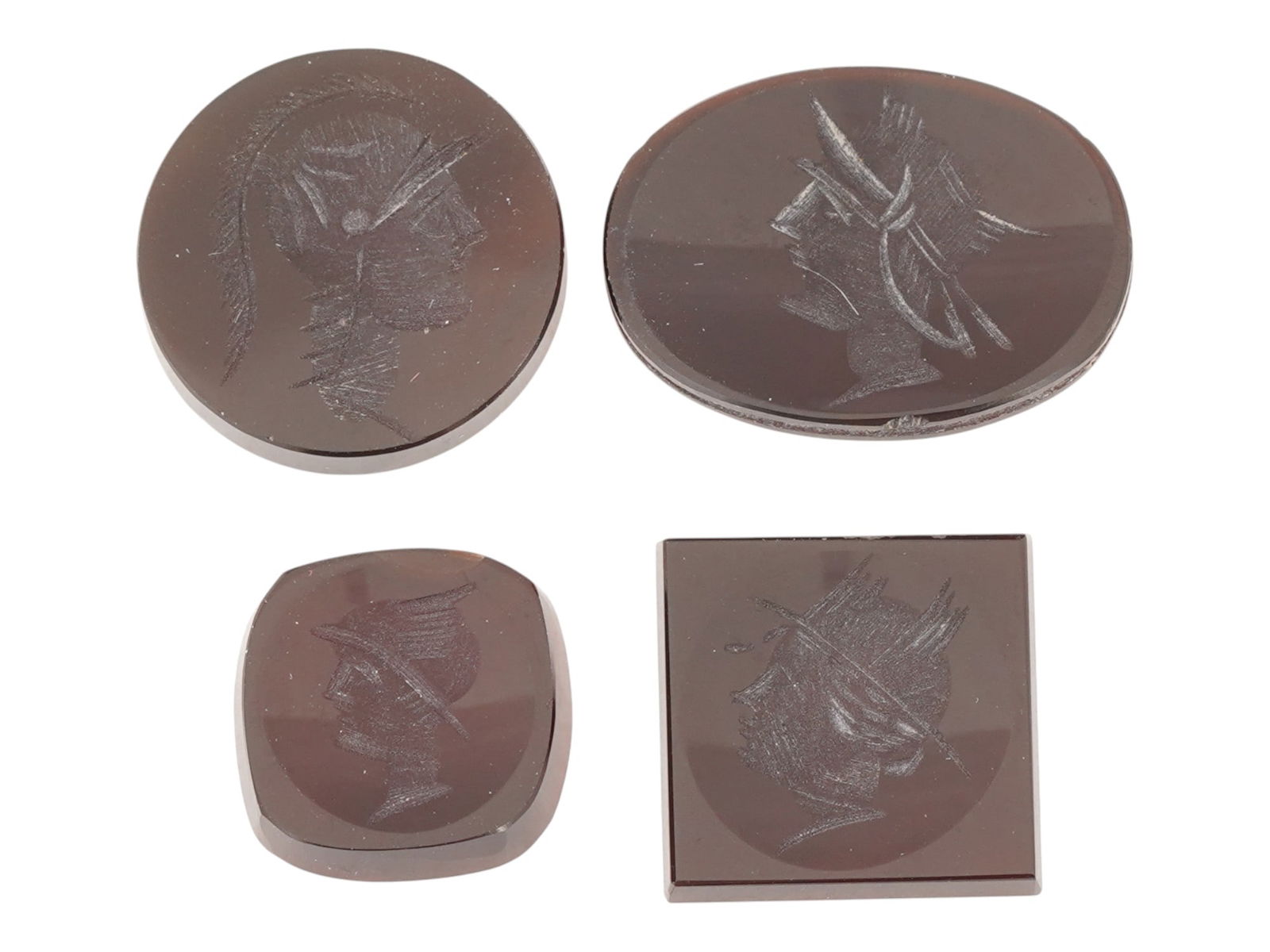 COLLECTION OF 4 ANTIQUE CARVED CARNELIAN INTAGLIOS (1 of 6)