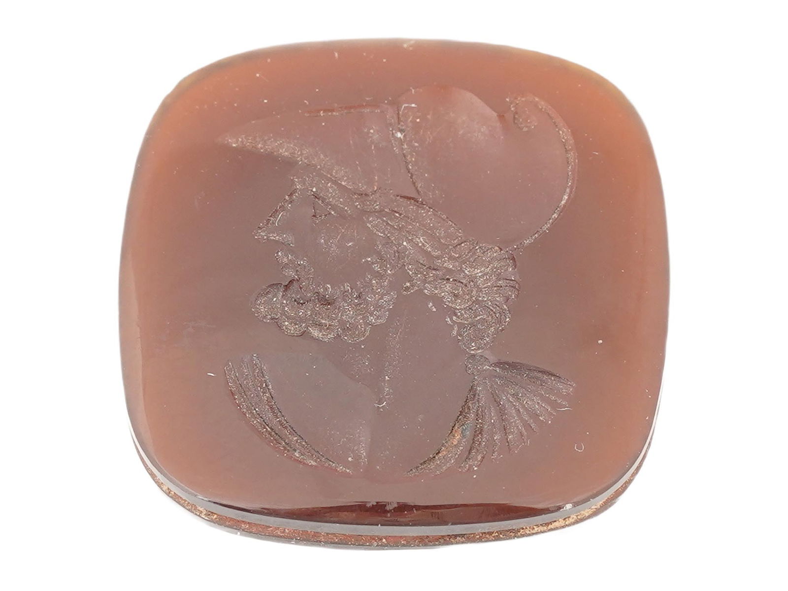 ROMAN MANNER WARRIOR PORTRAIT CARVED STONE INTAGLIO (1 of 5)