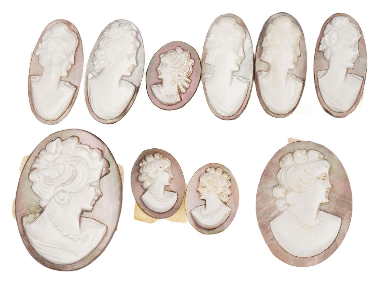 COLLECTION OF ANTIQUE HAND CARVED CAMEOS (1 of 5)