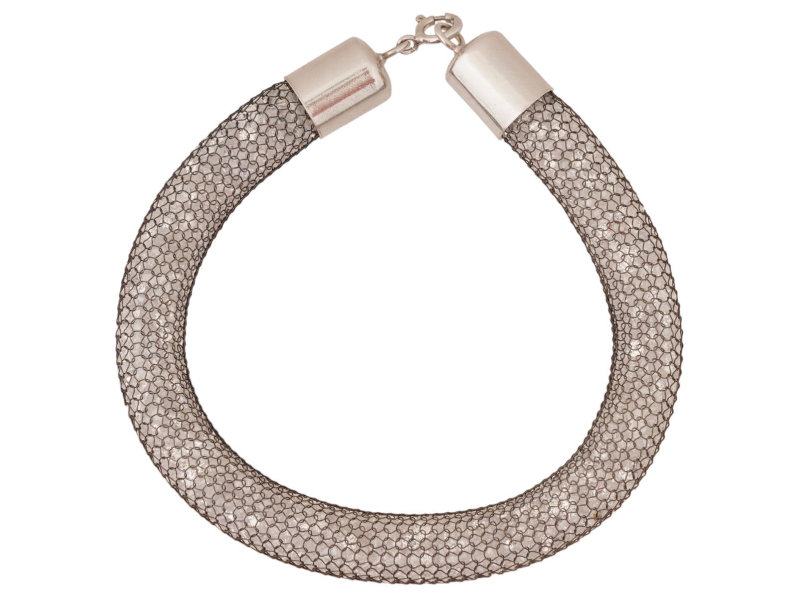 VINTAGE STERLING SILVER AND CRYSTAL CHAIN BRACELET (1 of 5)