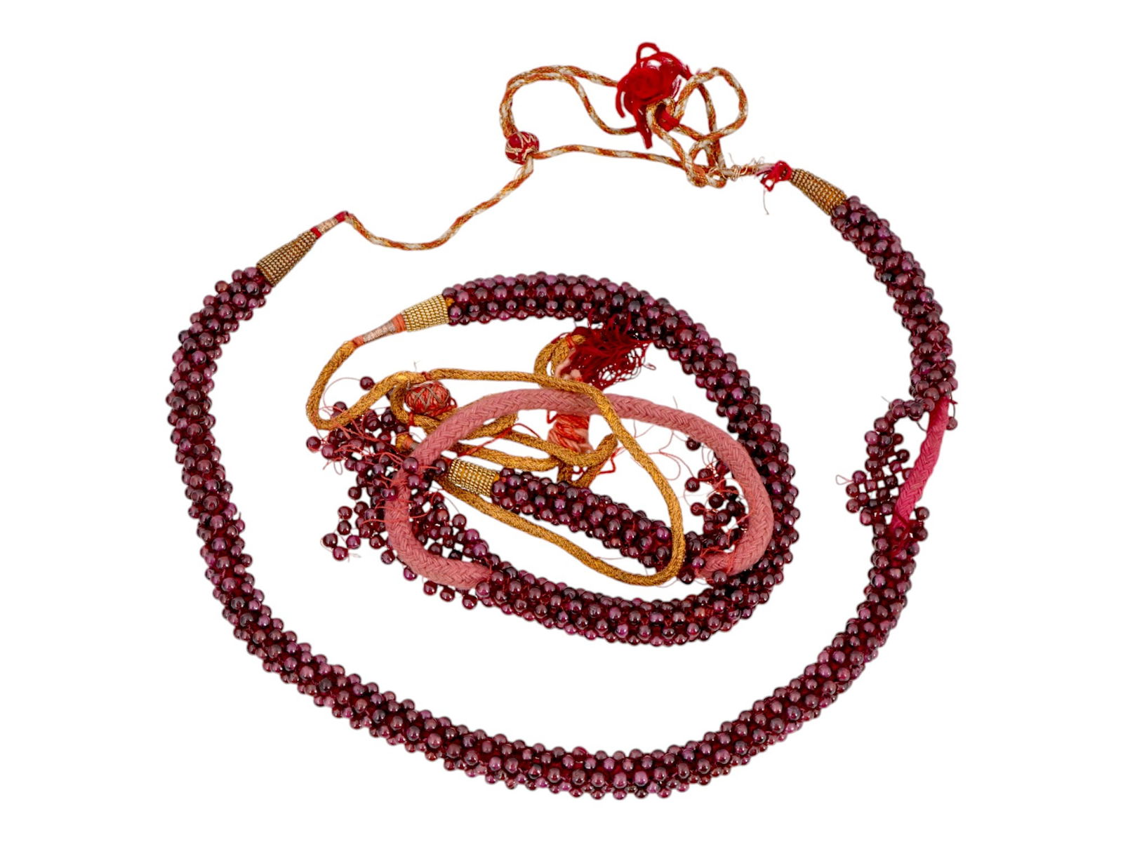 TWO NECKLACES COMPOSED OF RUBY STONE BEADS (1 of 2)