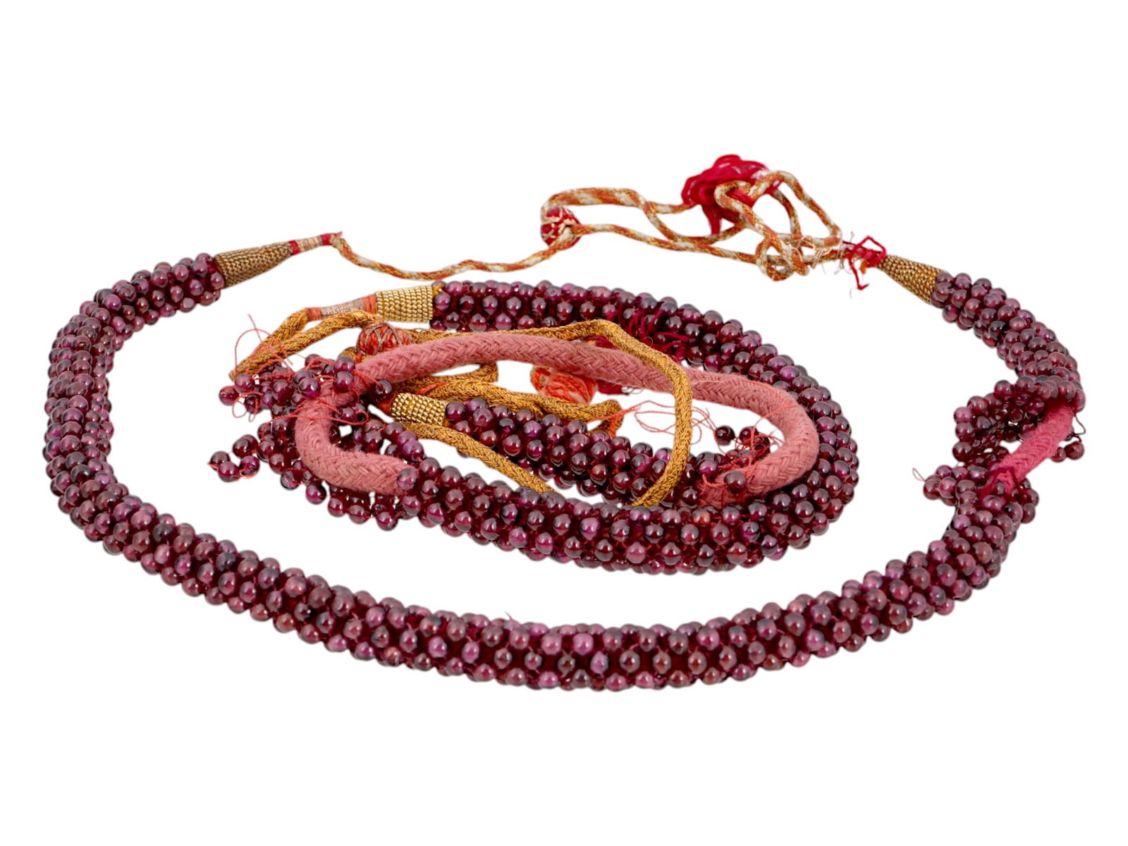 TWO NECKLACES COMPOSED OF RUBY STONE BEADS - 2