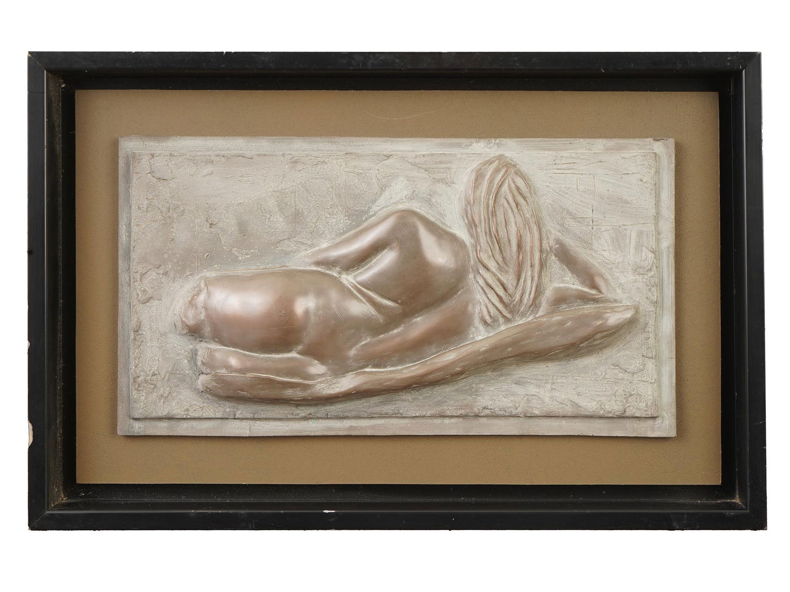 BRONZE SCULPTURE BY ATELIER BALL PAS DE PATIENCE 2016: A plaster relief sculpture titled Pas de Patience by Atelier Ball, 1949 to 2020, known for expressive figurative compositions and sculptural works. Executed in FMG bronze, a bonded or cold-cast bronze