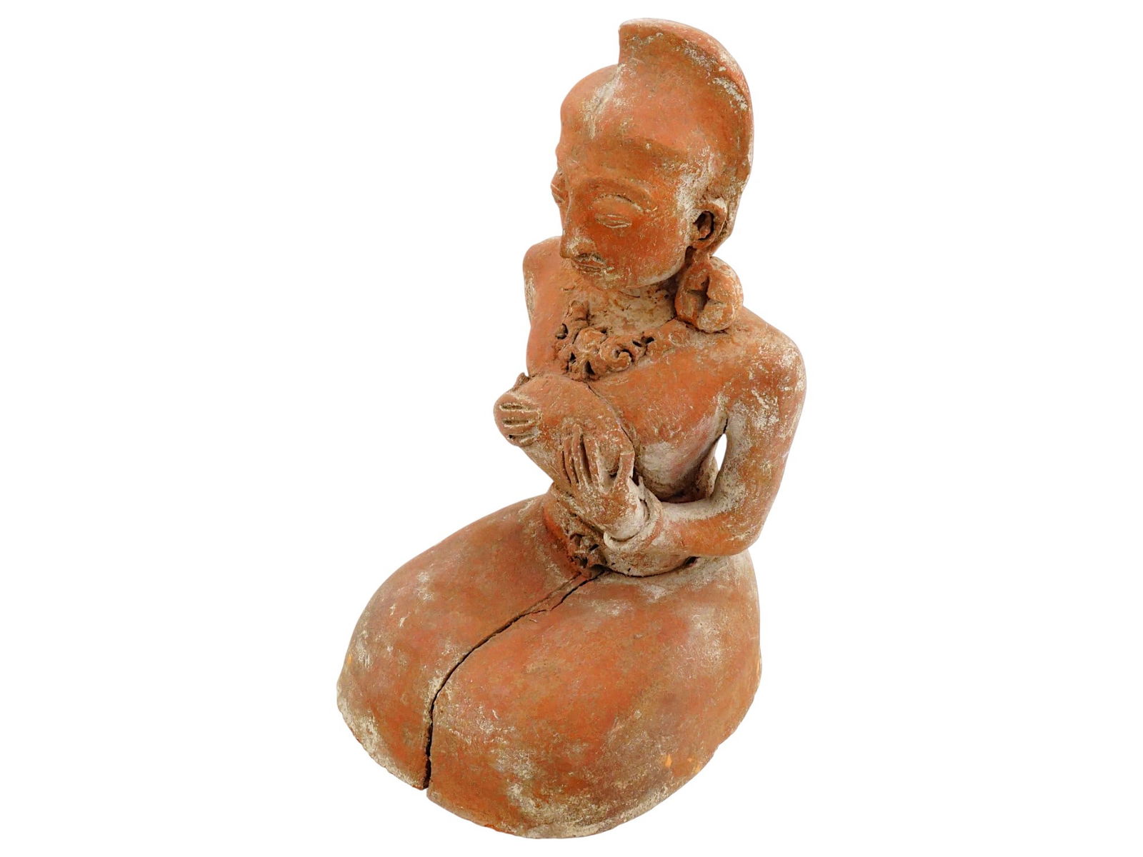 ANTIQUE INDIAN TERRACOTTA CLAY GODDESS FIGURINE (1 of 7)