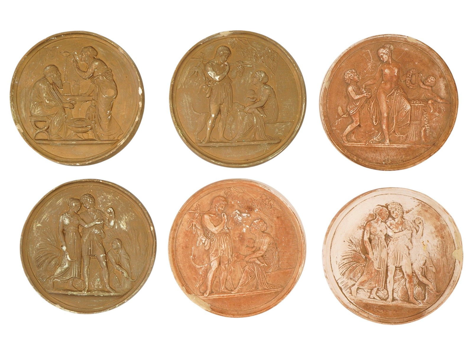 LOT OF EUROPEAN NEOCLASSICAL PLASTER WALL PLAQUES (1 of 5)