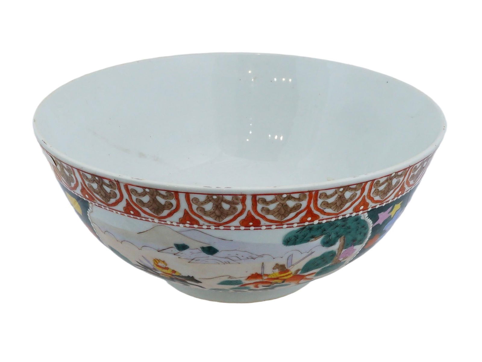 ANTIQUE CHINESE QING FAMILLE ROSE PORCELAIN PUNCH BOWL (1 of 9)