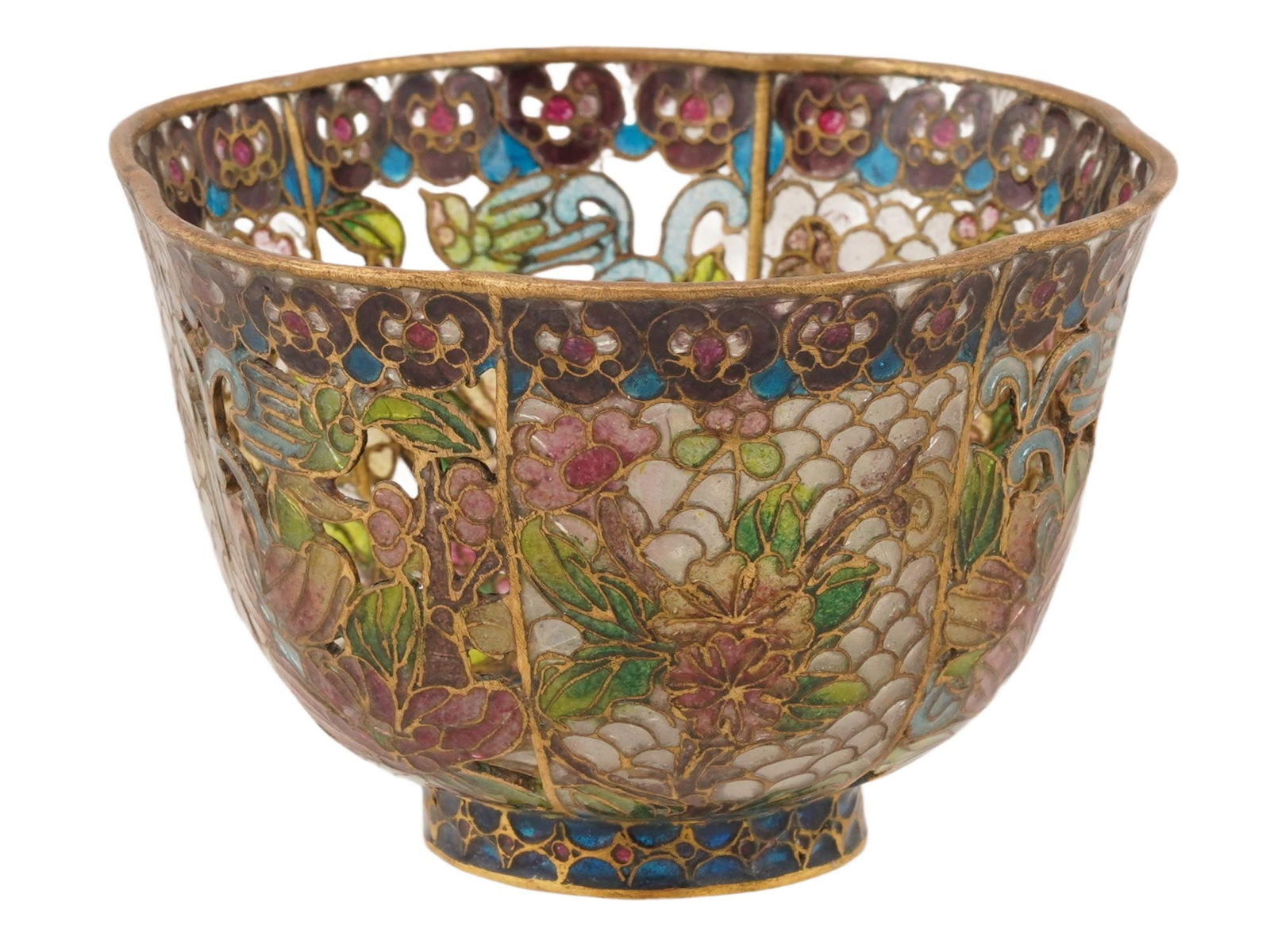 SMALL ANTIQUE CHINESE PLIQUE A JOUR ENAMEL VASE (1 of 7)