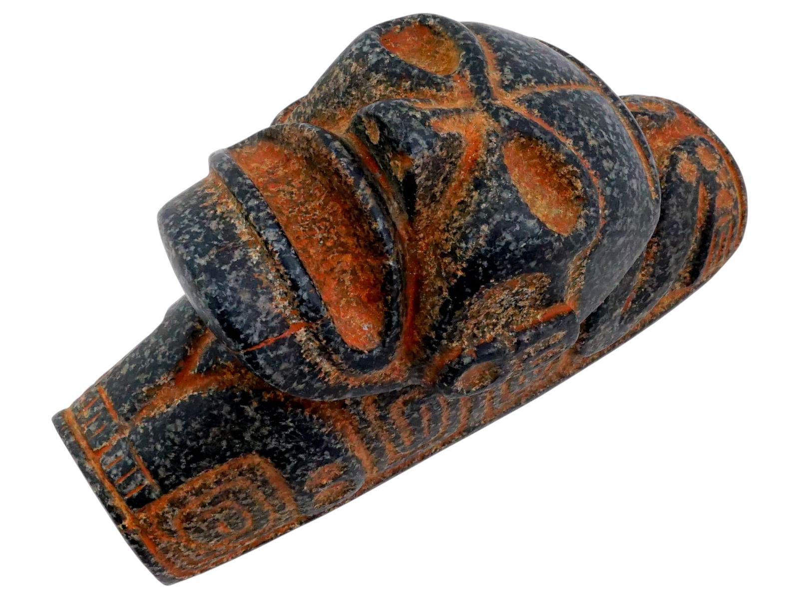 ANCIENT PRE COLUMBIAN TAINO HAND CARVED HARD STONE MASK (1 of 9)